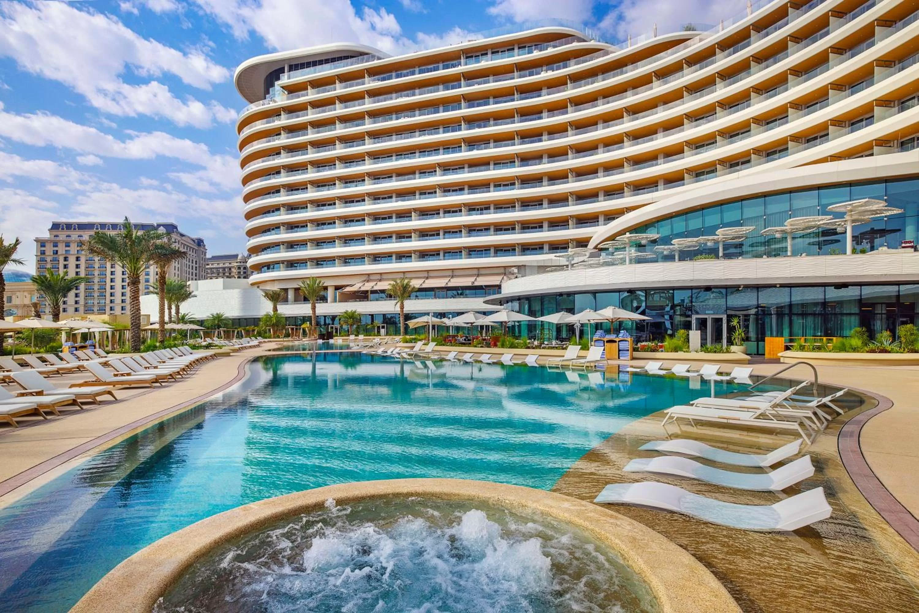 Pool view in Waldorf Astoria Doha Lusail
