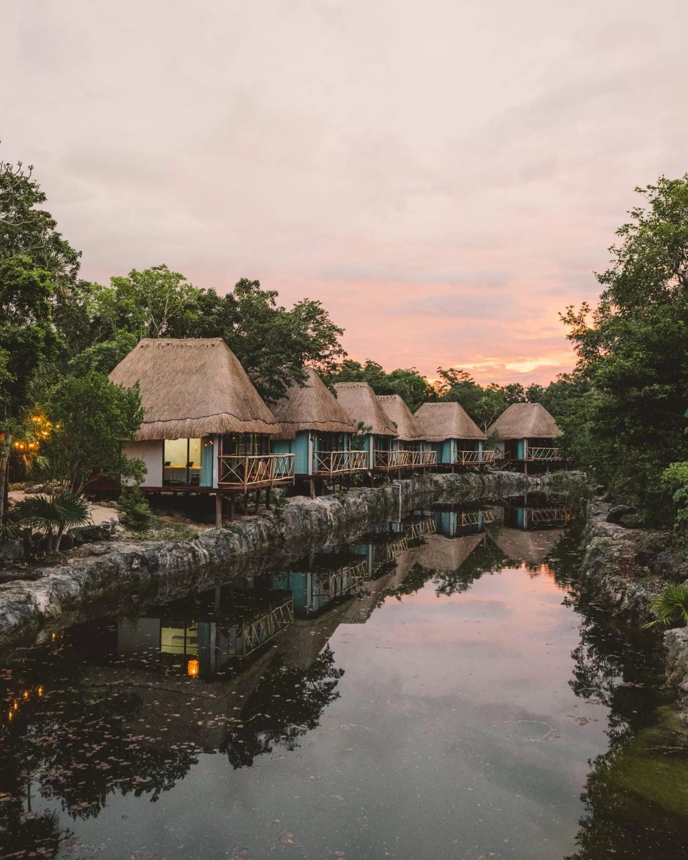 Sunset in Zamna eco-lodge Tulum