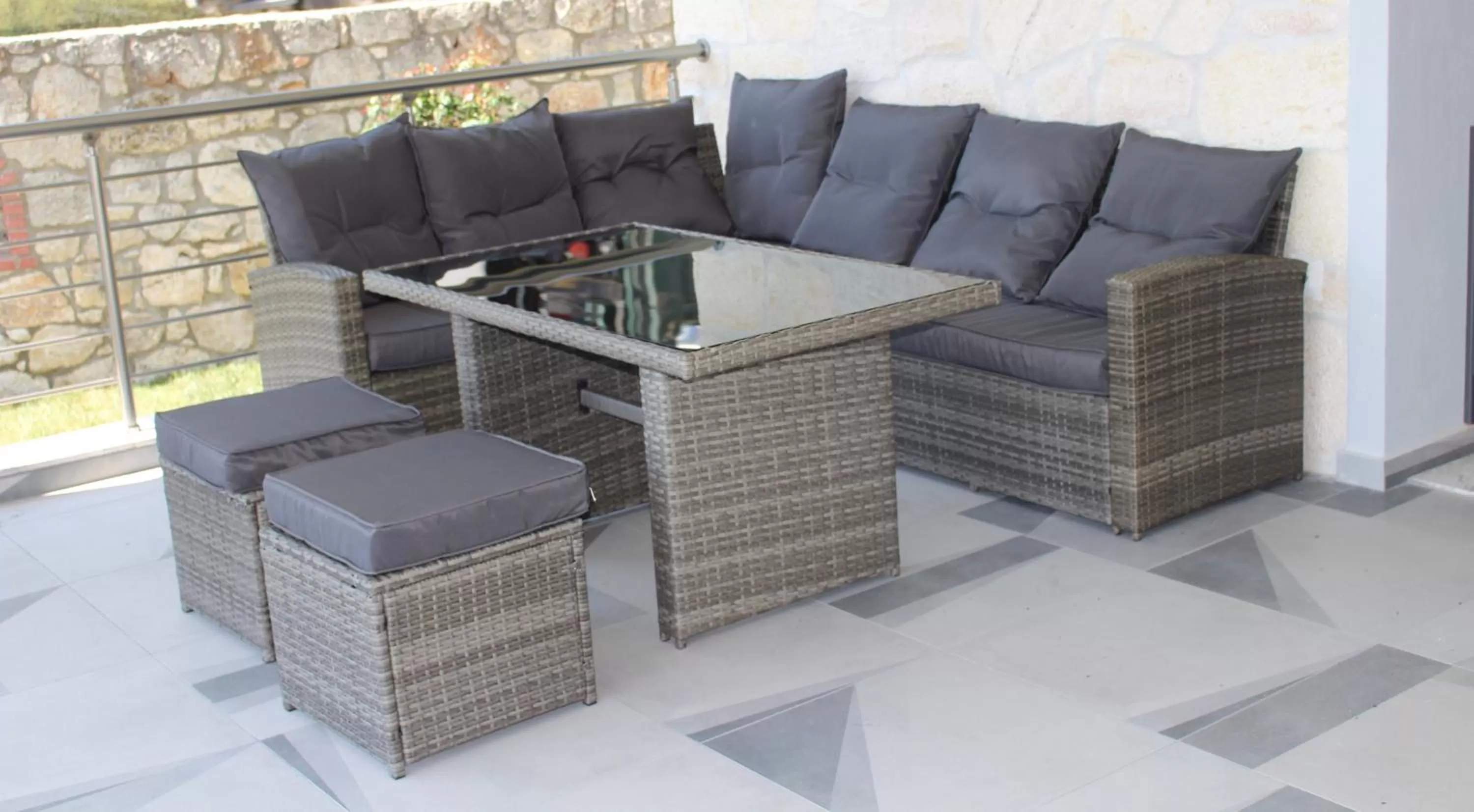 Seating Area in Anemos Luxury Apartments