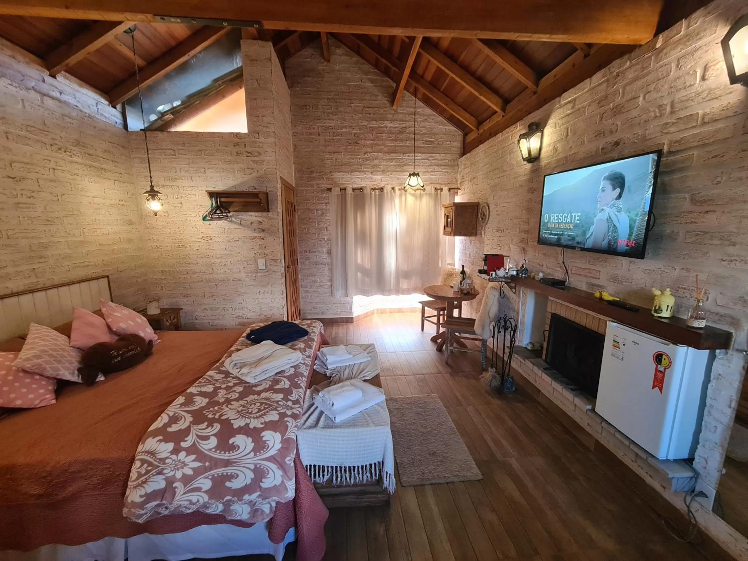 Bed in Pousada Canto do Sabiá