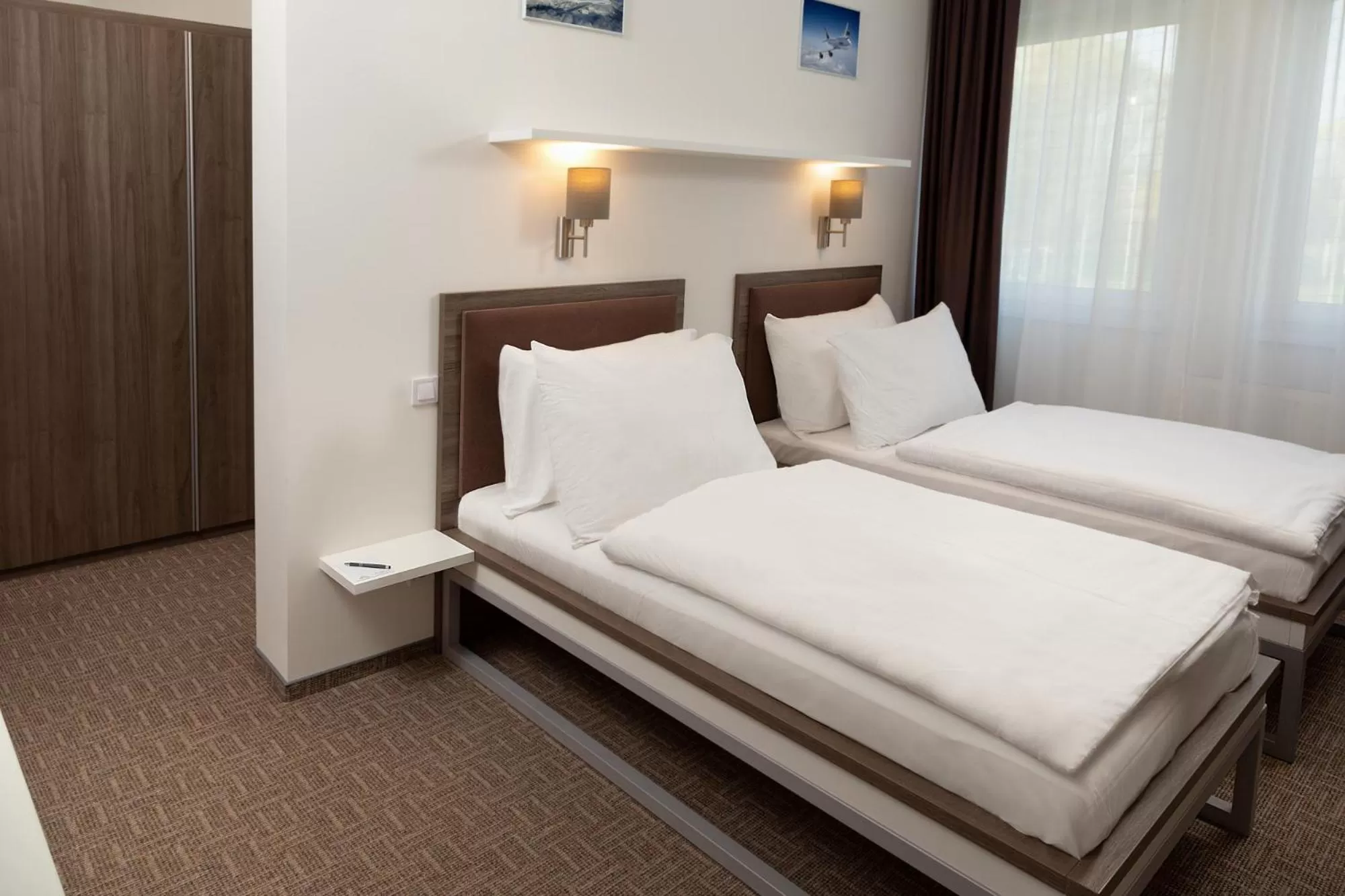 Bed in Skyhotel Prague