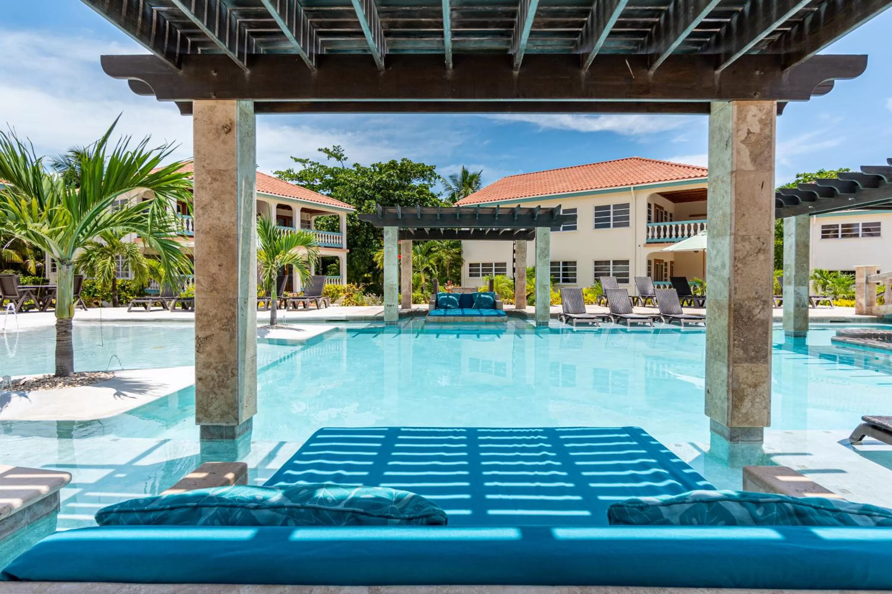 Pool view in Belizean Shores Resort
