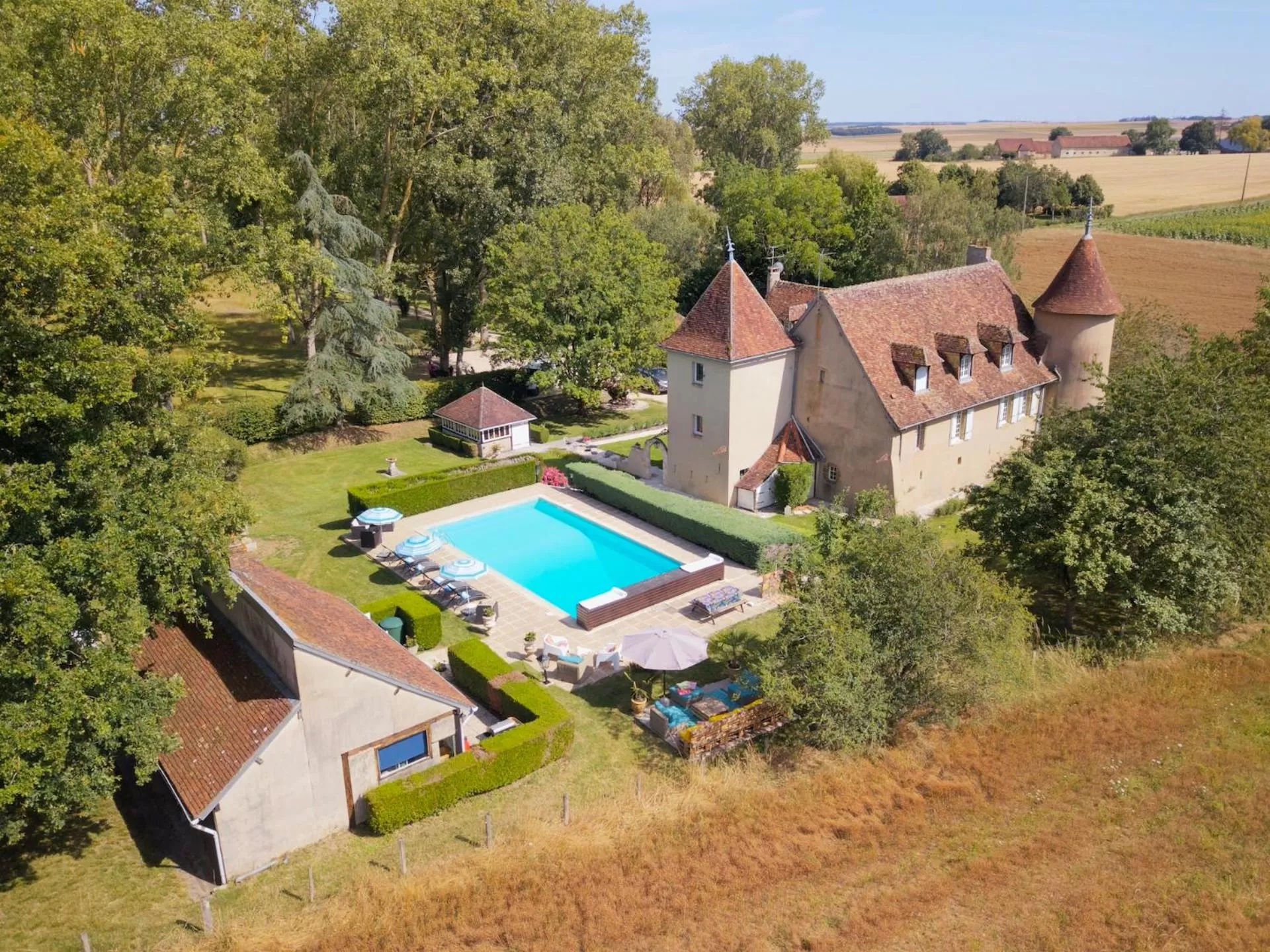 Pool view in Le Petit Chateau De Sainte Colombe