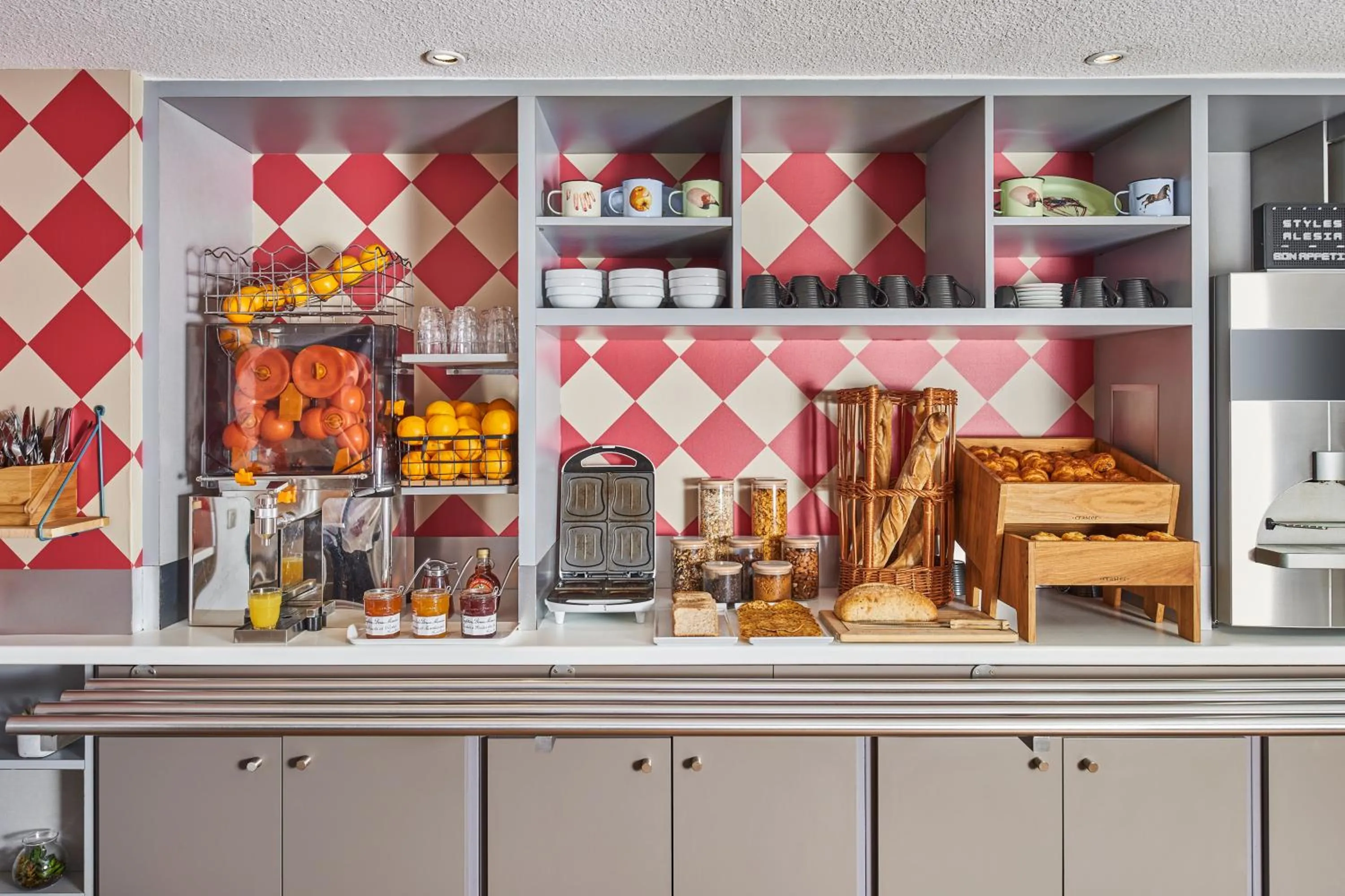 Buffet breakfast in ibis Styles Paris Alesia Montparnasse