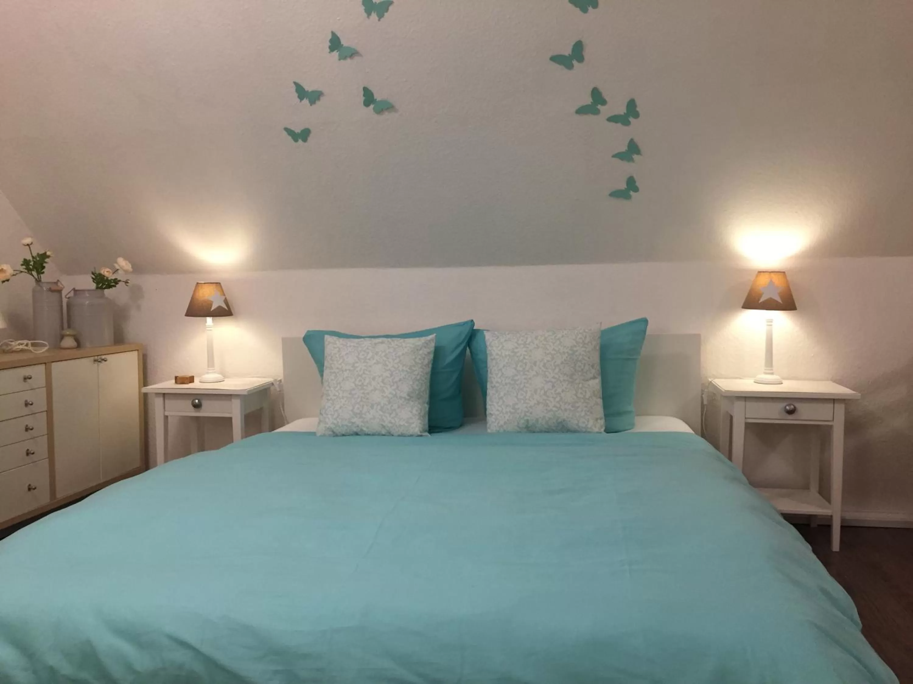 Bed in B&B Worpsweder Blick