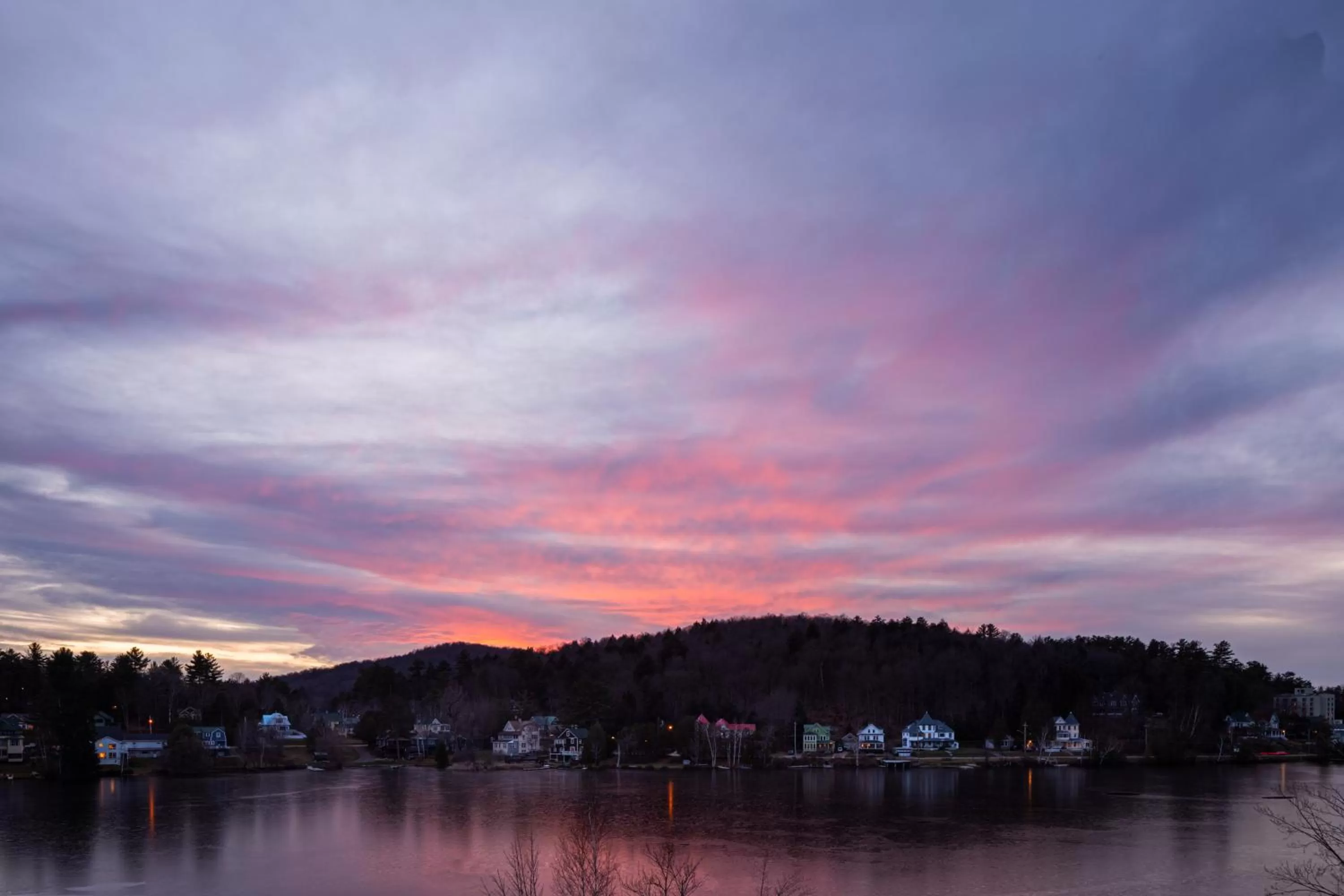 Sunset in voco Saranac Lake NY - Waterfront by IHG