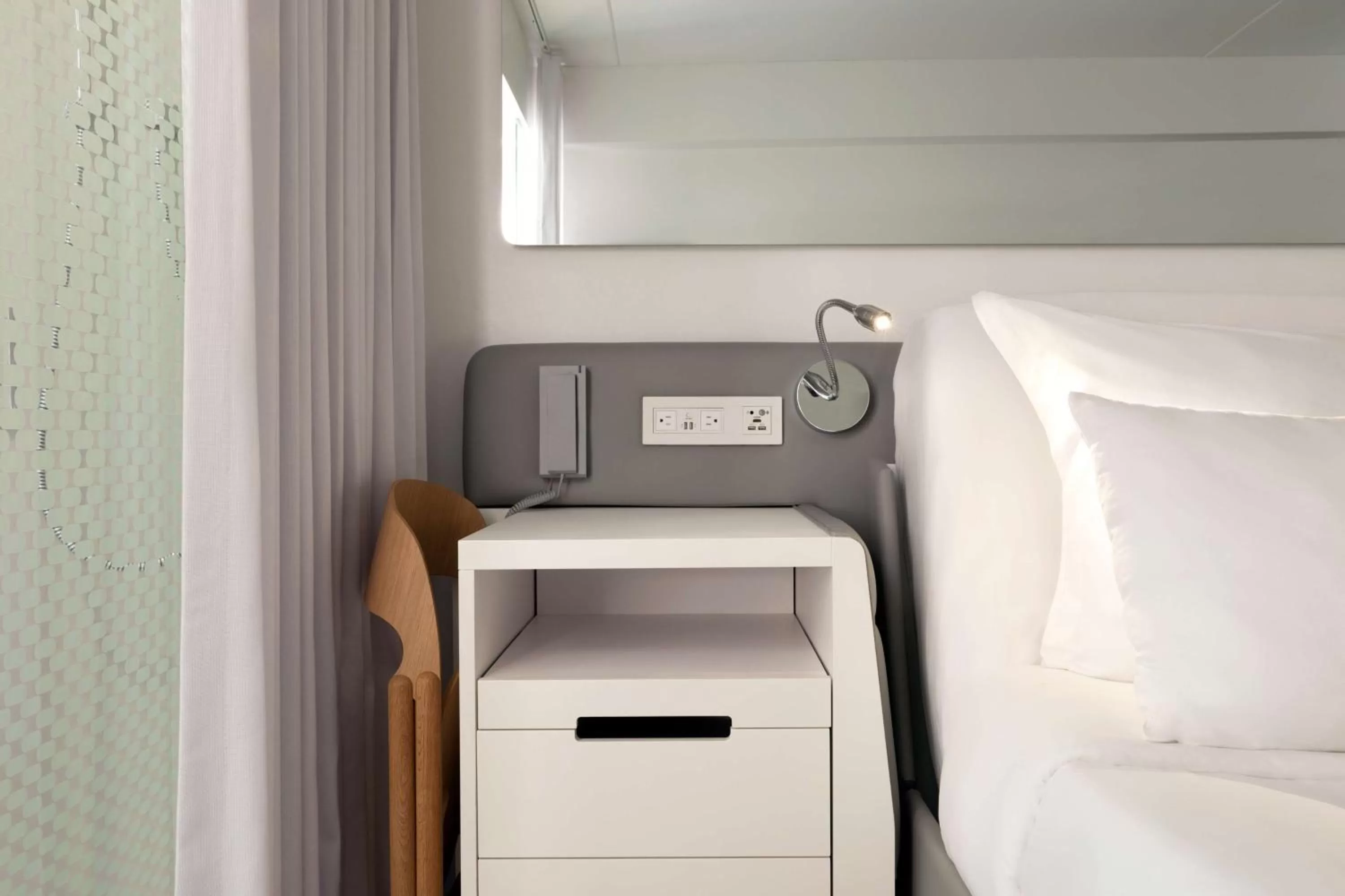 Photo of the whole room, Bed in YOTEL Boston