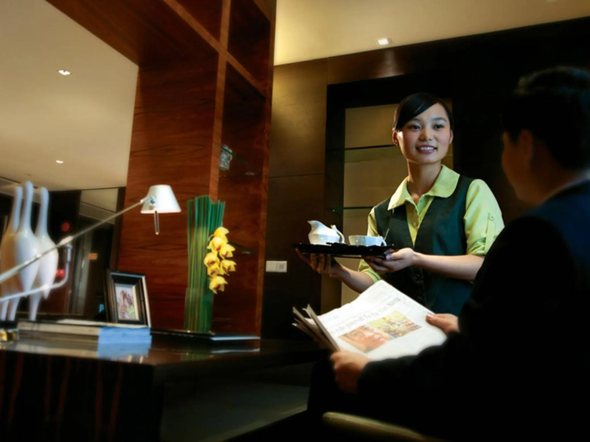 Seating area in HJ International Hotel
