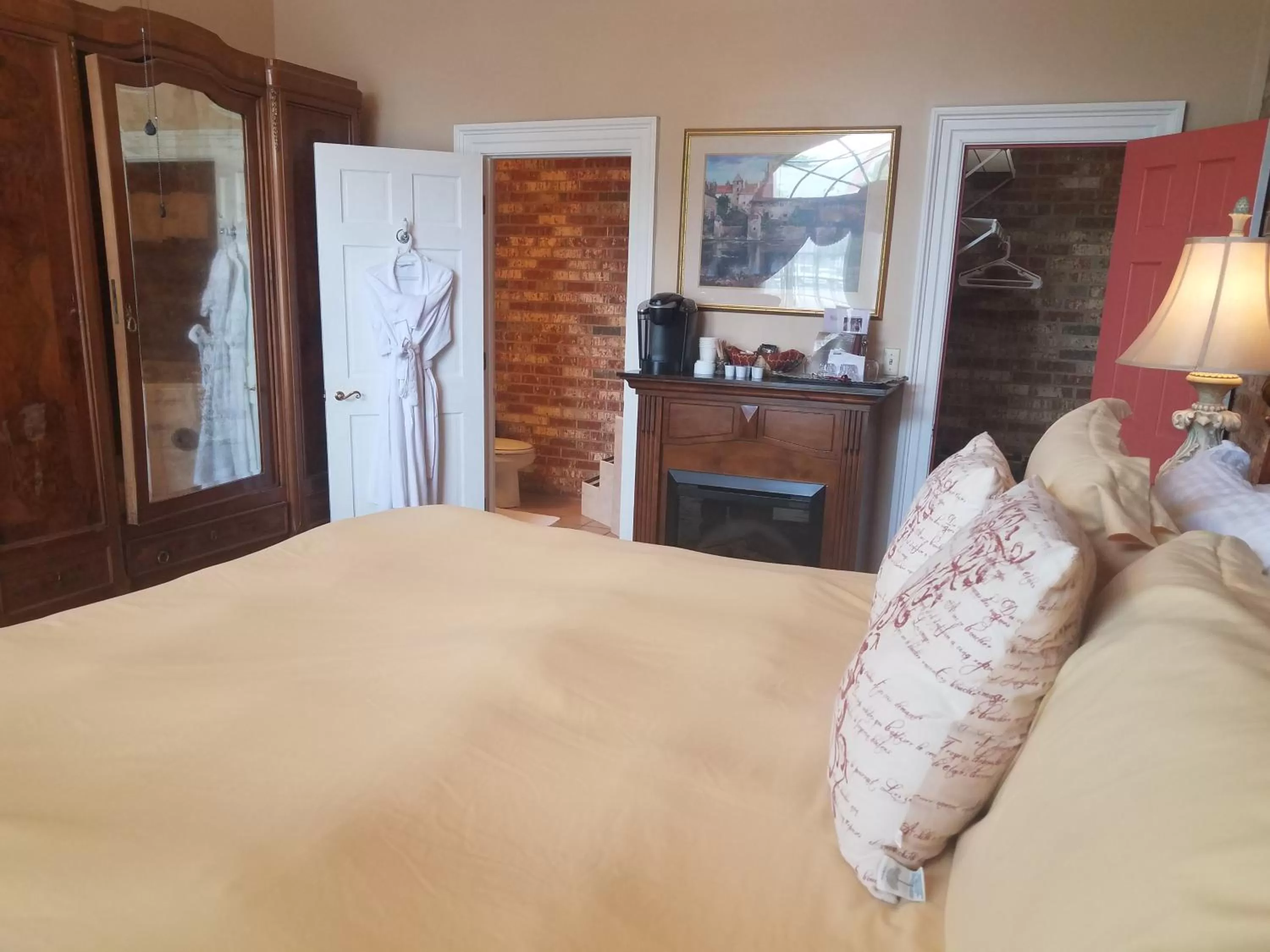 Decorative detail, TV/Entertainment Center in Old Brick Inn