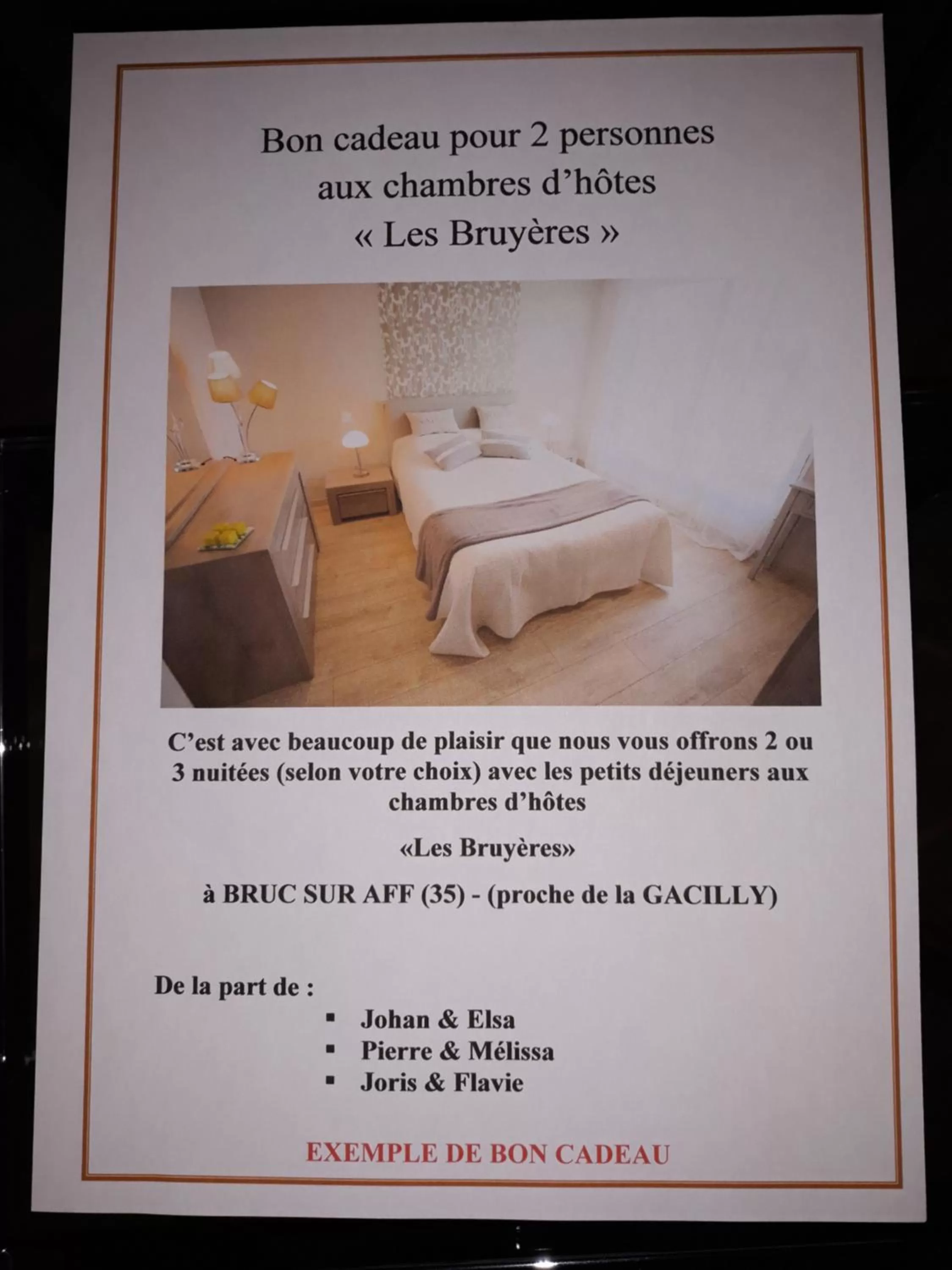 Bed in Chambre d'hôtes Les Bruyères