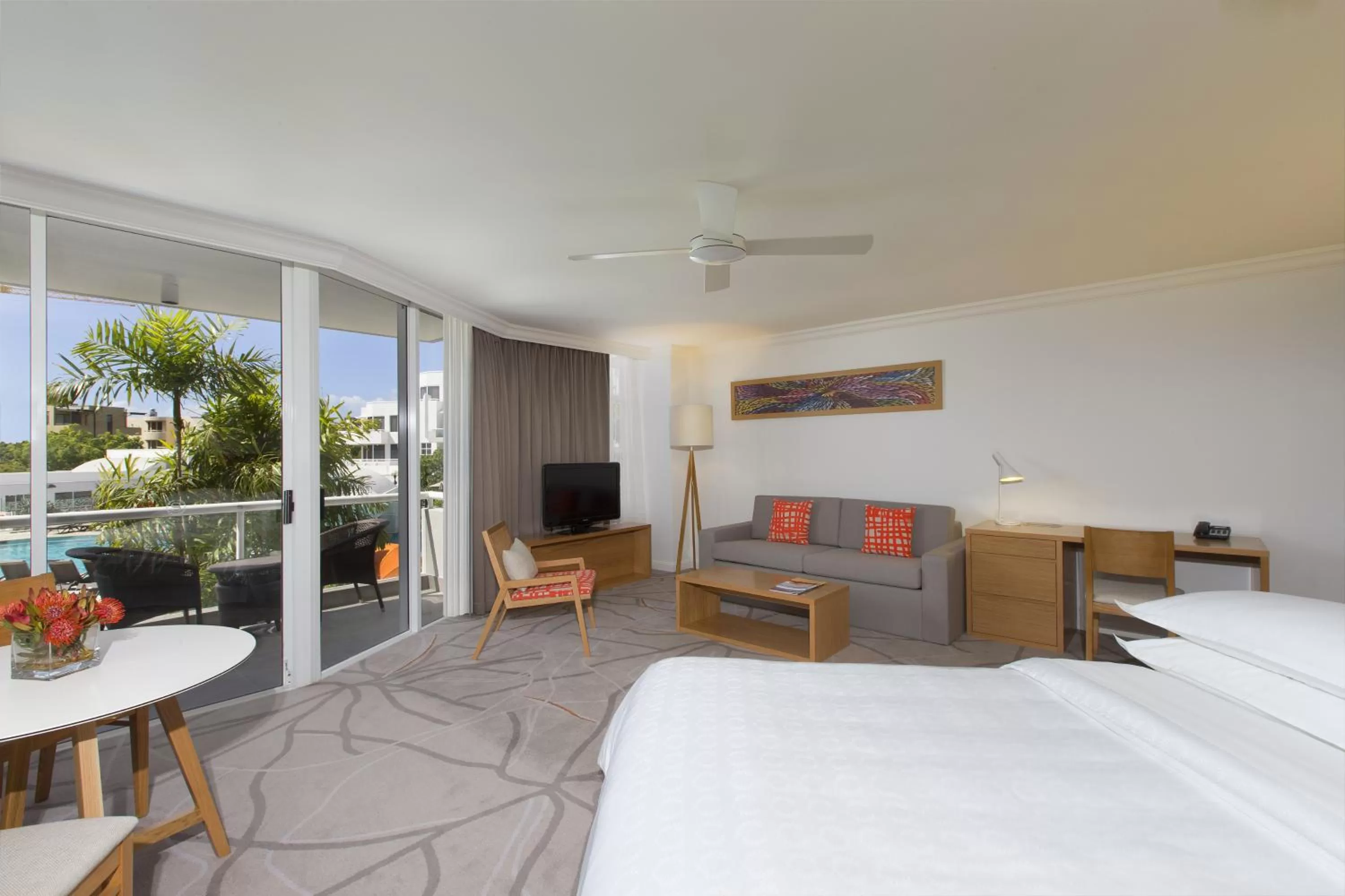Pool view, Bed in Sofitel Noosa Pacific Resort