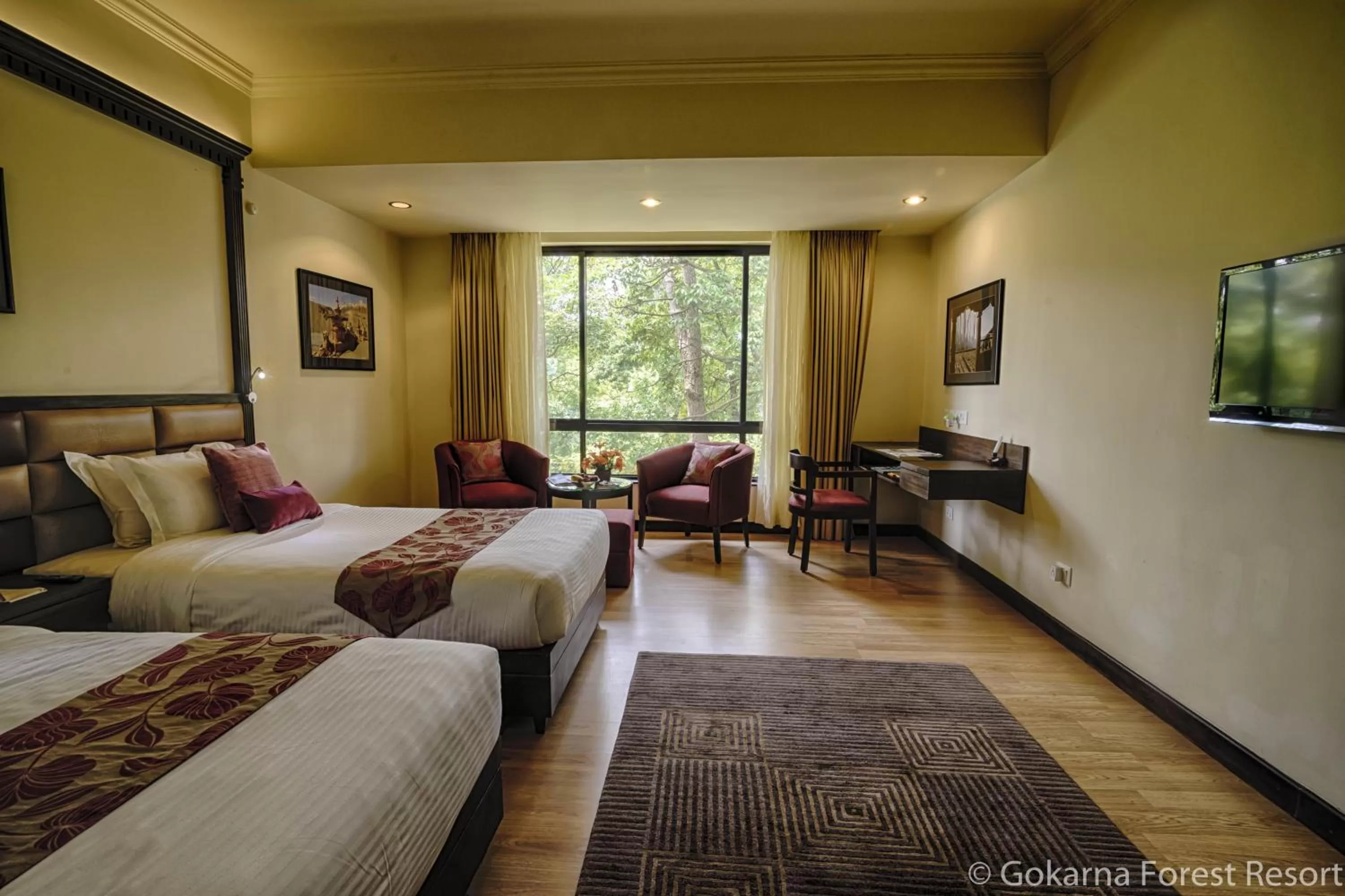 Photo of the whole room, Bed in Gokarna Forest Resort Kathmandu