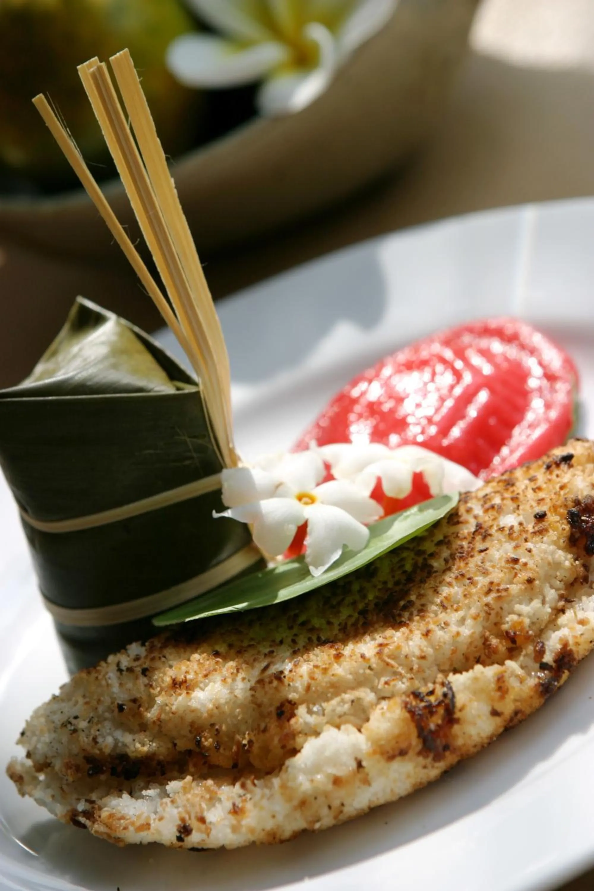 Food close-up in Sarasvati Borobudur