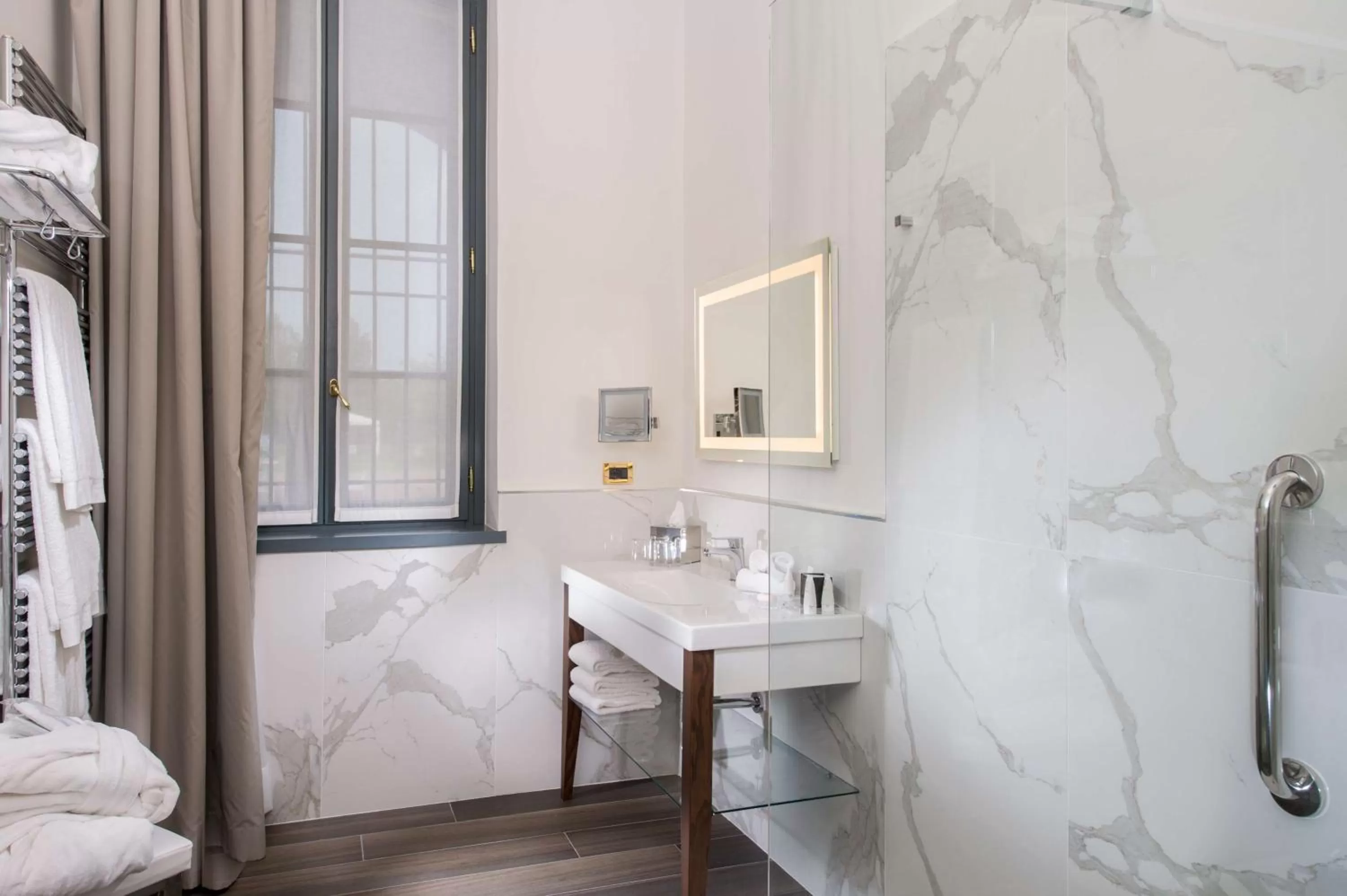 Bathroom, Bed in Grand Hotel Villa Torretta, Curio Collection by Hilton