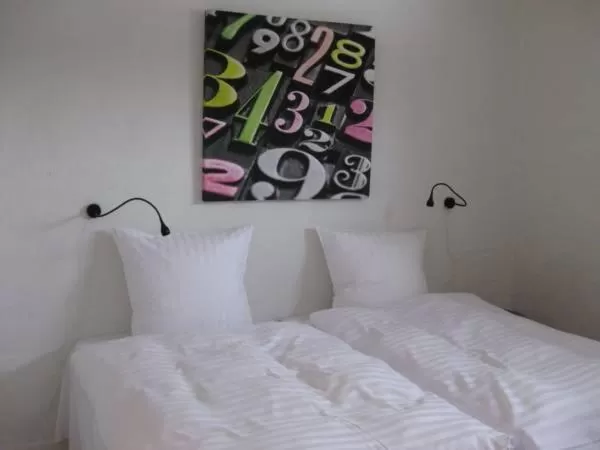 Bedroom, Bed in Motel Viborg