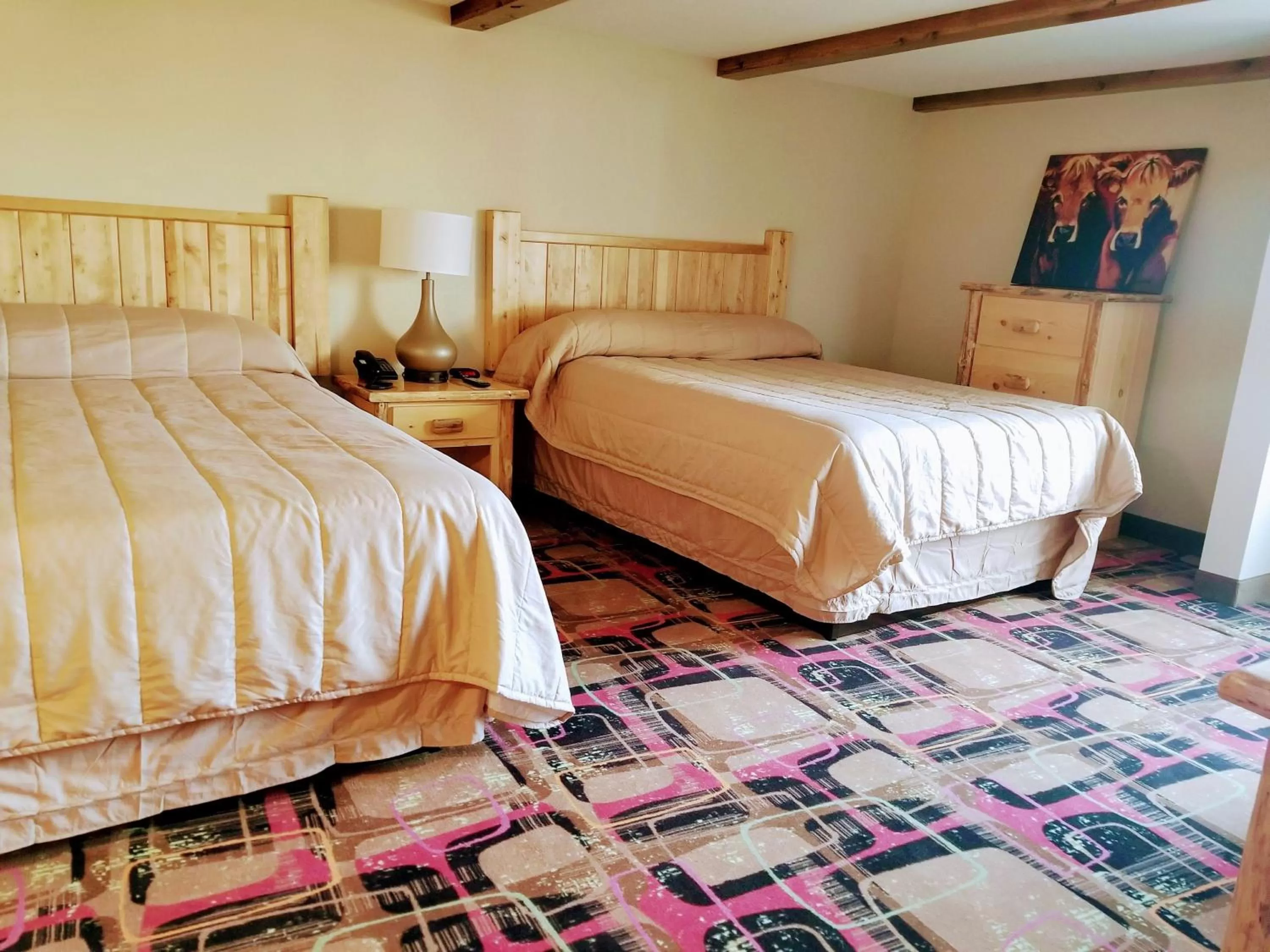 Bed in Round Barn Lodge