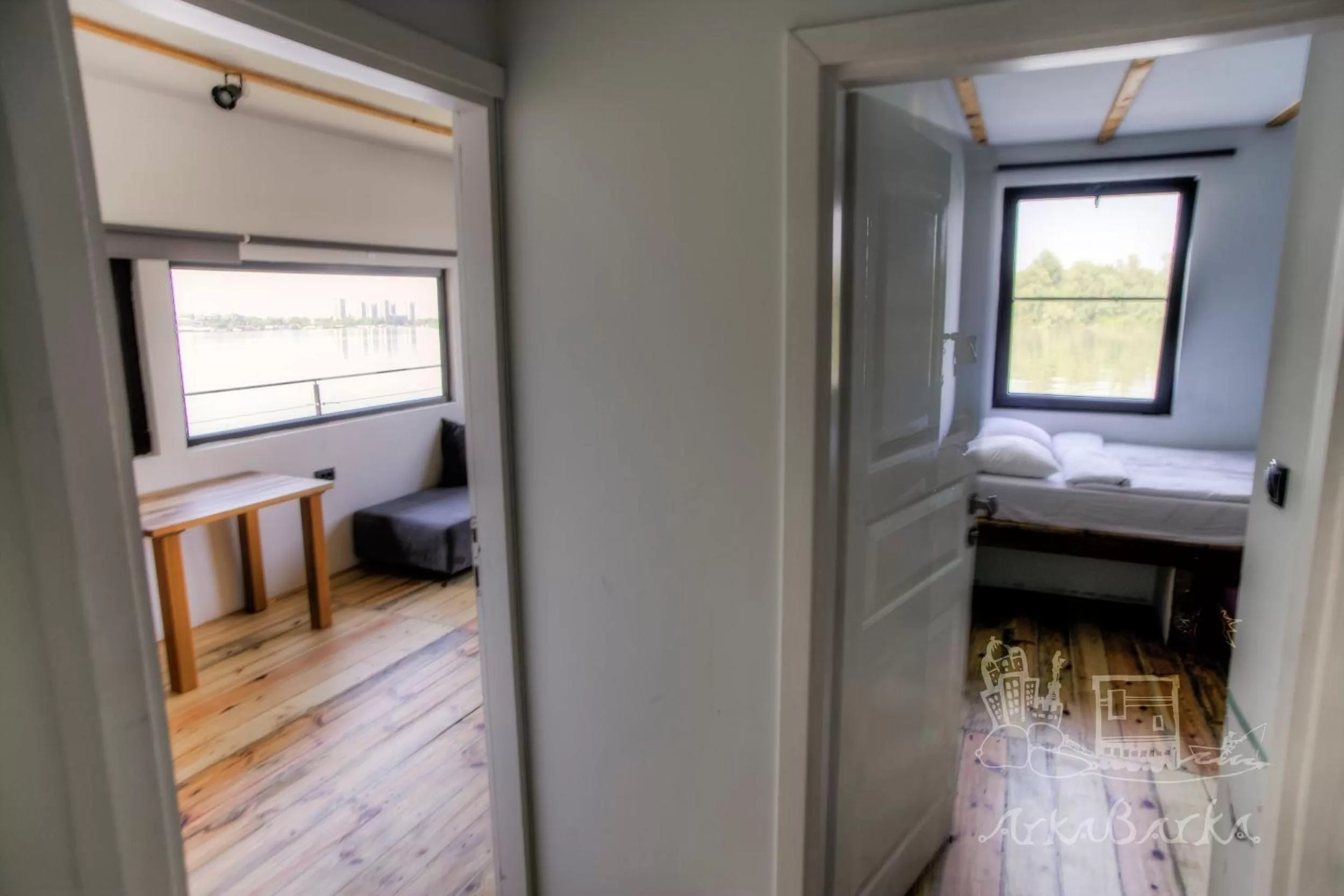 Patio, Bed in ArkaBarka 2- Floating Dream Rooms and Apartments