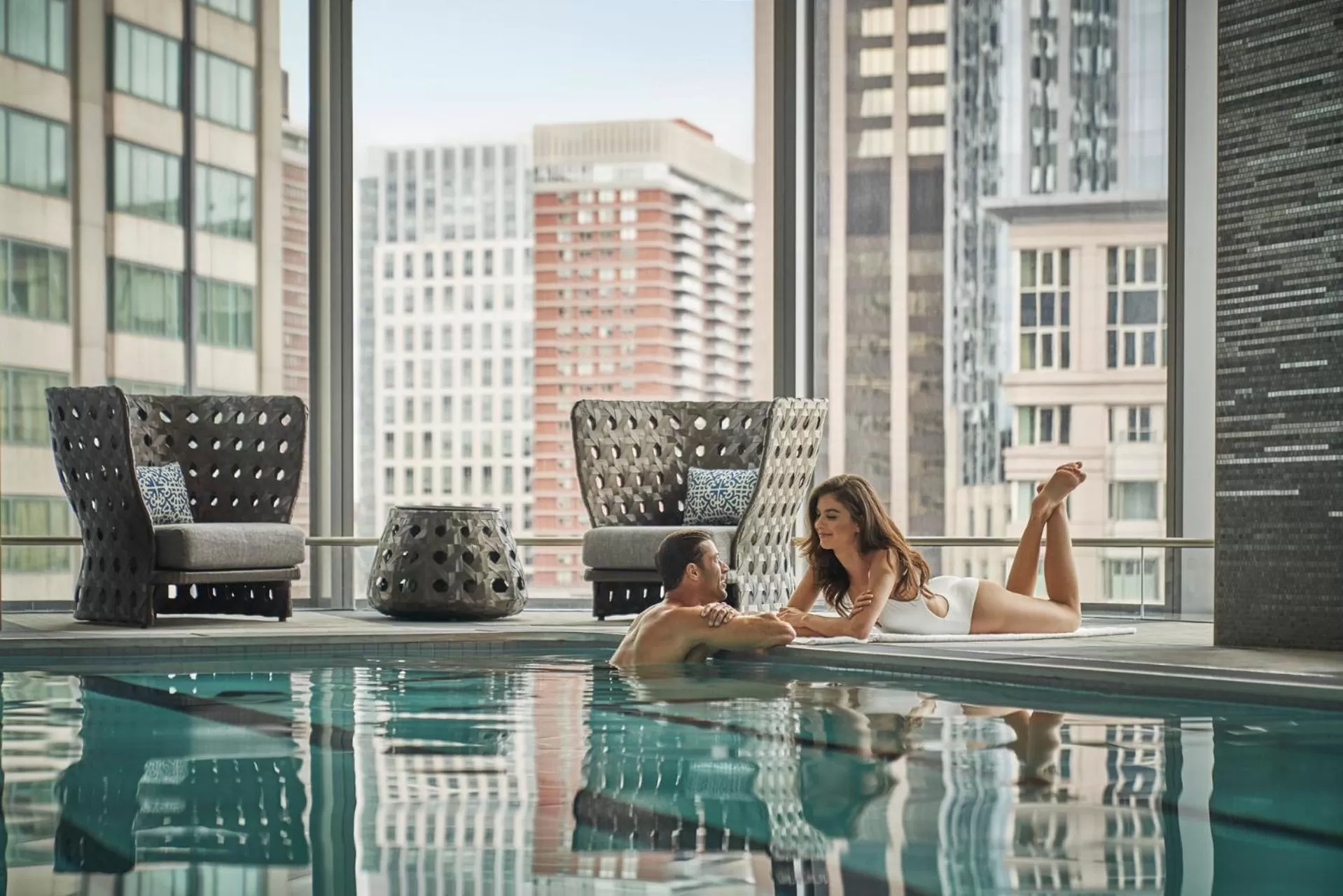 People in Four Seasons Hotel One Dalton Street, Boston