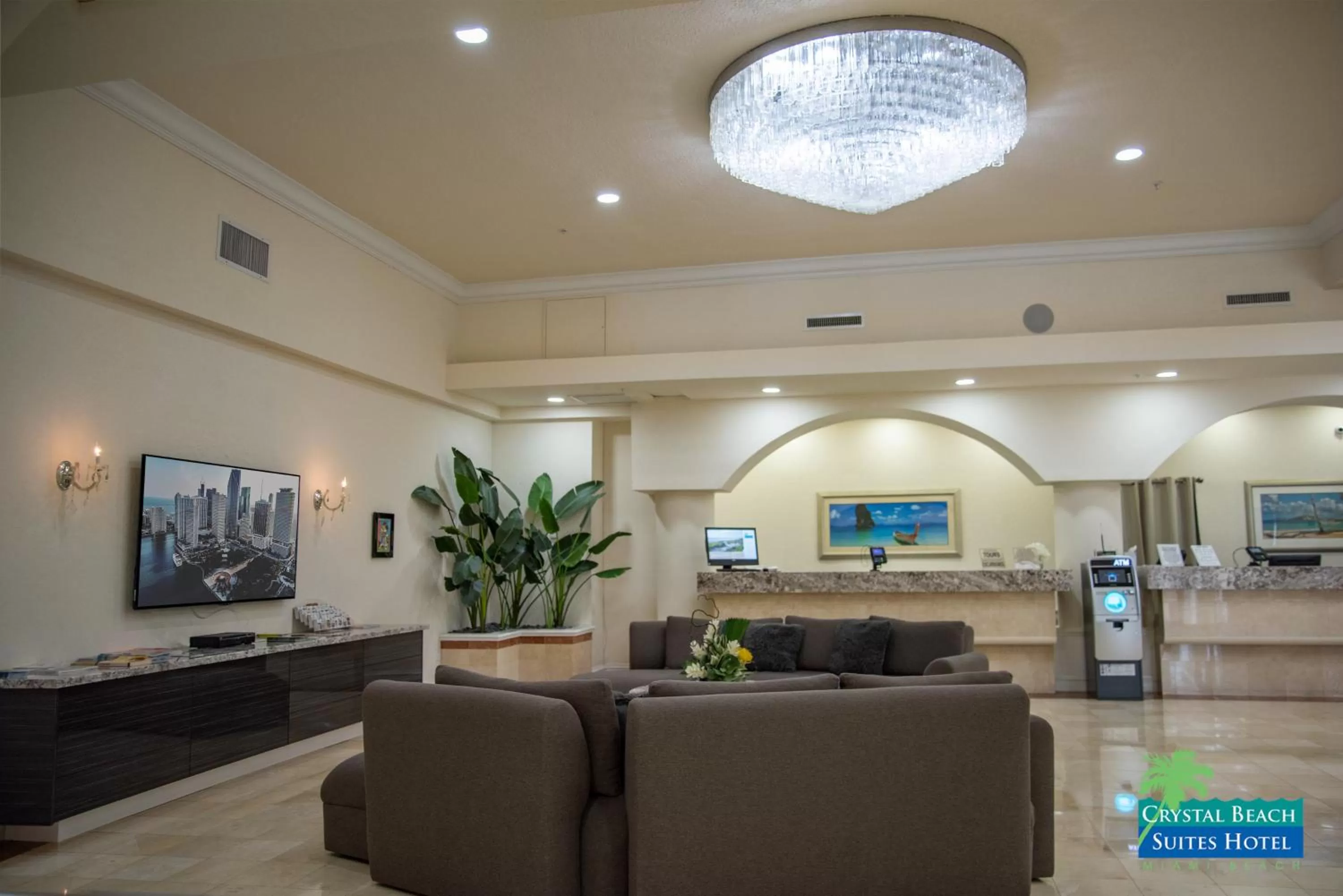 Lobby or reception in Crystal Beach Suites Miami Oceanfront Hotel
