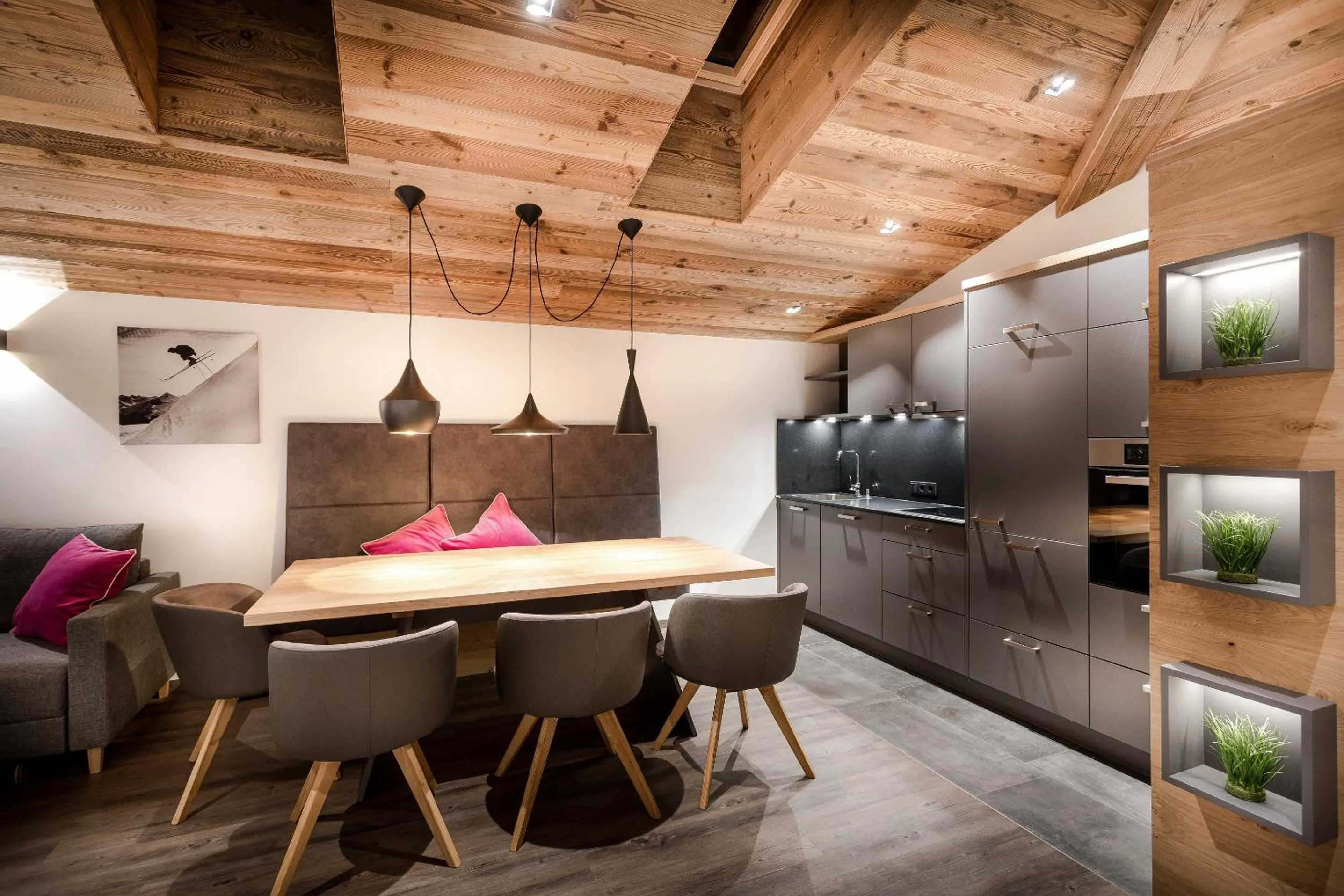 Dining area, Kitchen/Kitchenette in Schönblick Residence - Absolut Alpine Apartments