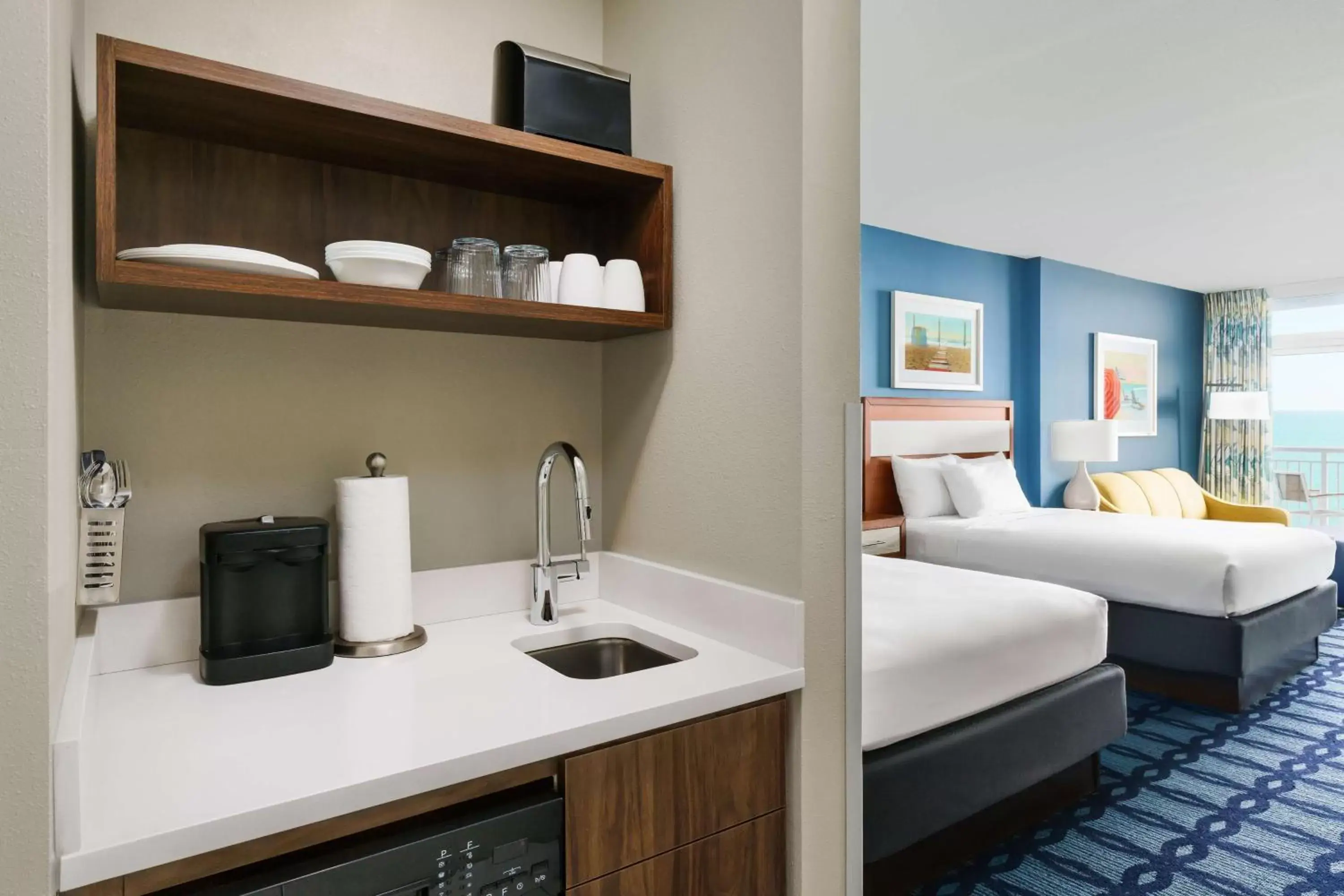 Queen Studio Suite with Ocean View - Hearing Accessible in Homewood Suites by Hilton Myrtle Beach Oceanfront Queen Studio Suite with Ocean View - Hearing Accessible in Homewood Suites by Hilton Myrtle Beach Oceanfront