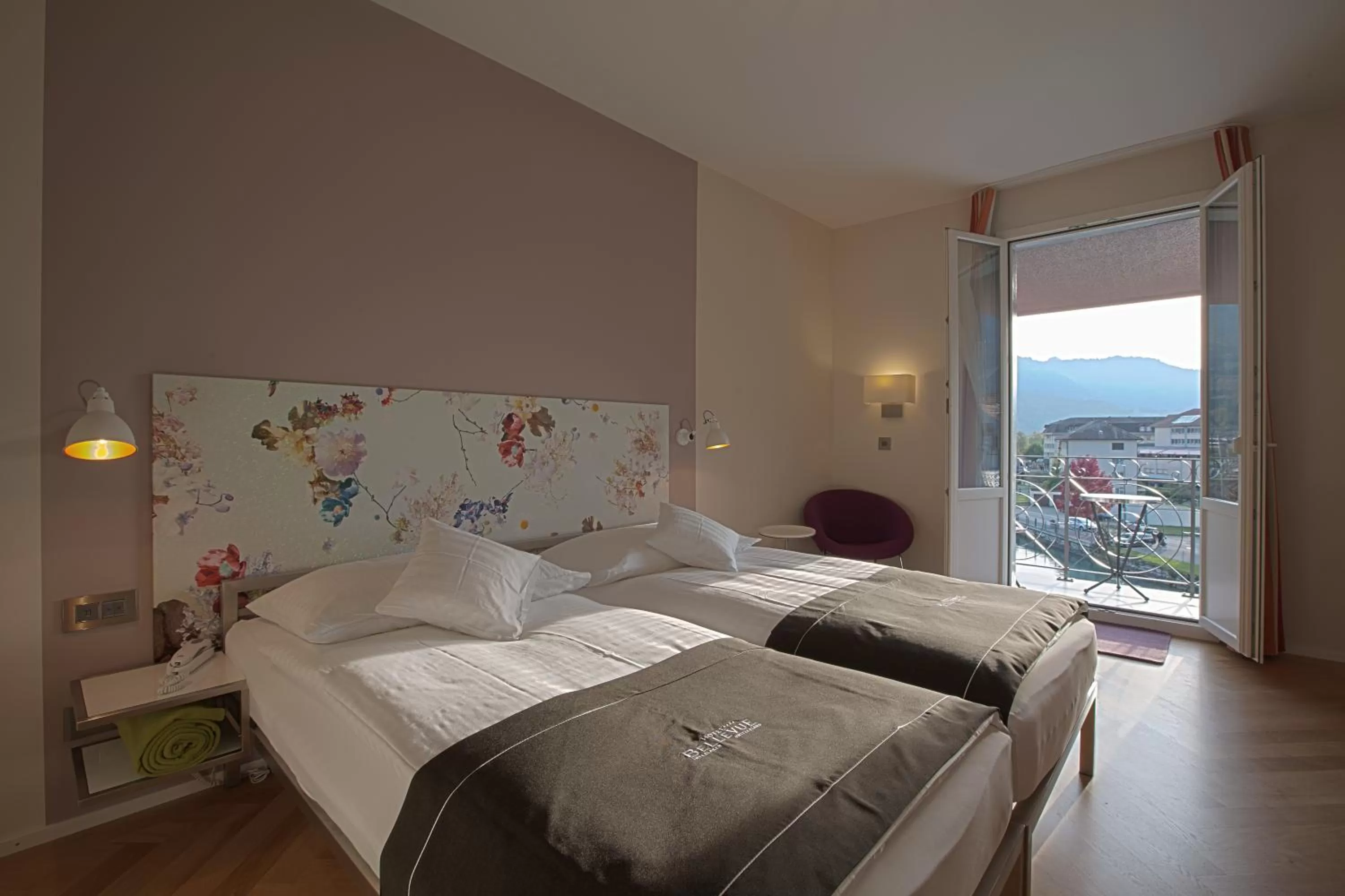 Balcony/Terrace, Bed in Boutique Hotel Bellevue