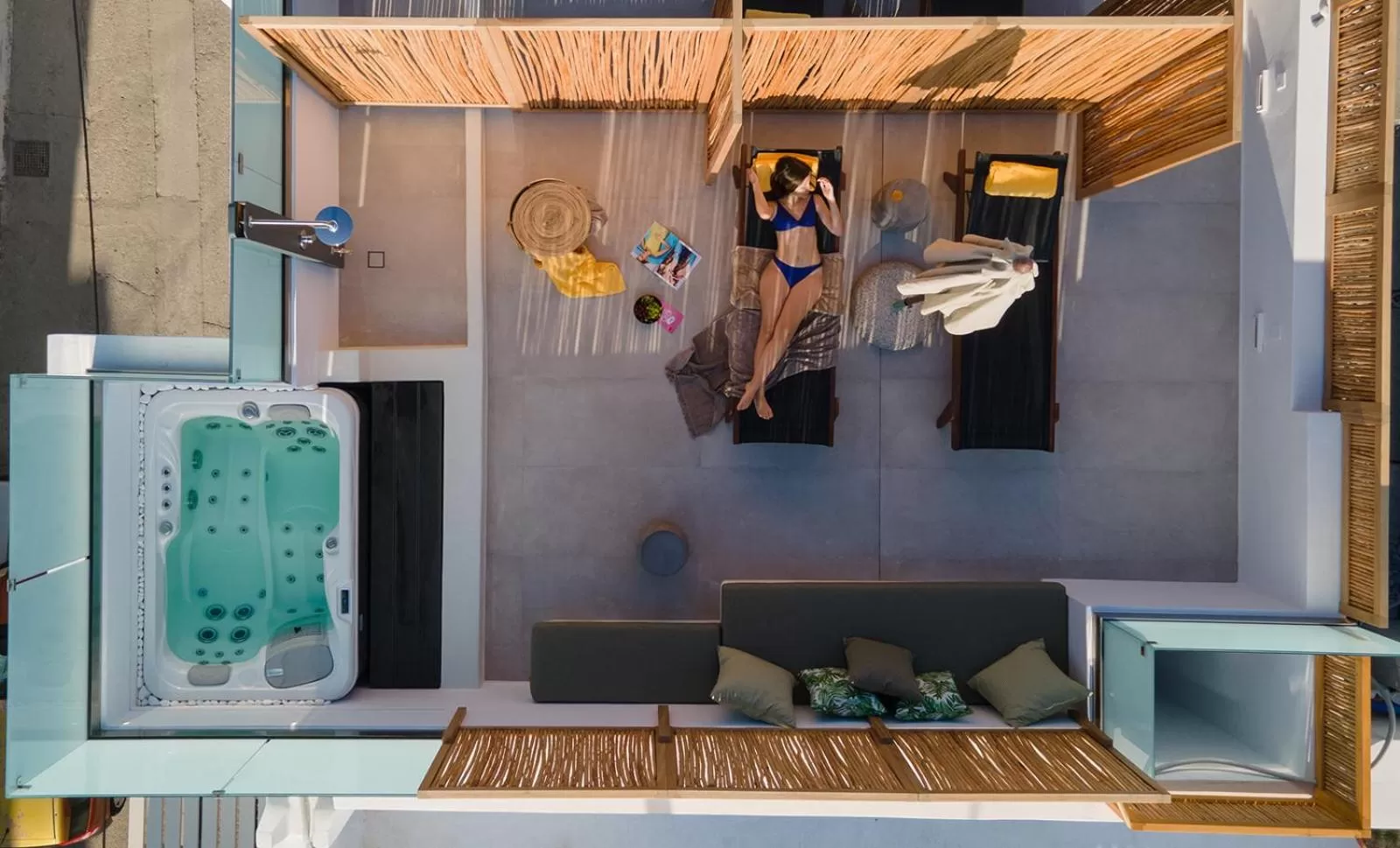 Hot Tub in Makava Suites Naxos