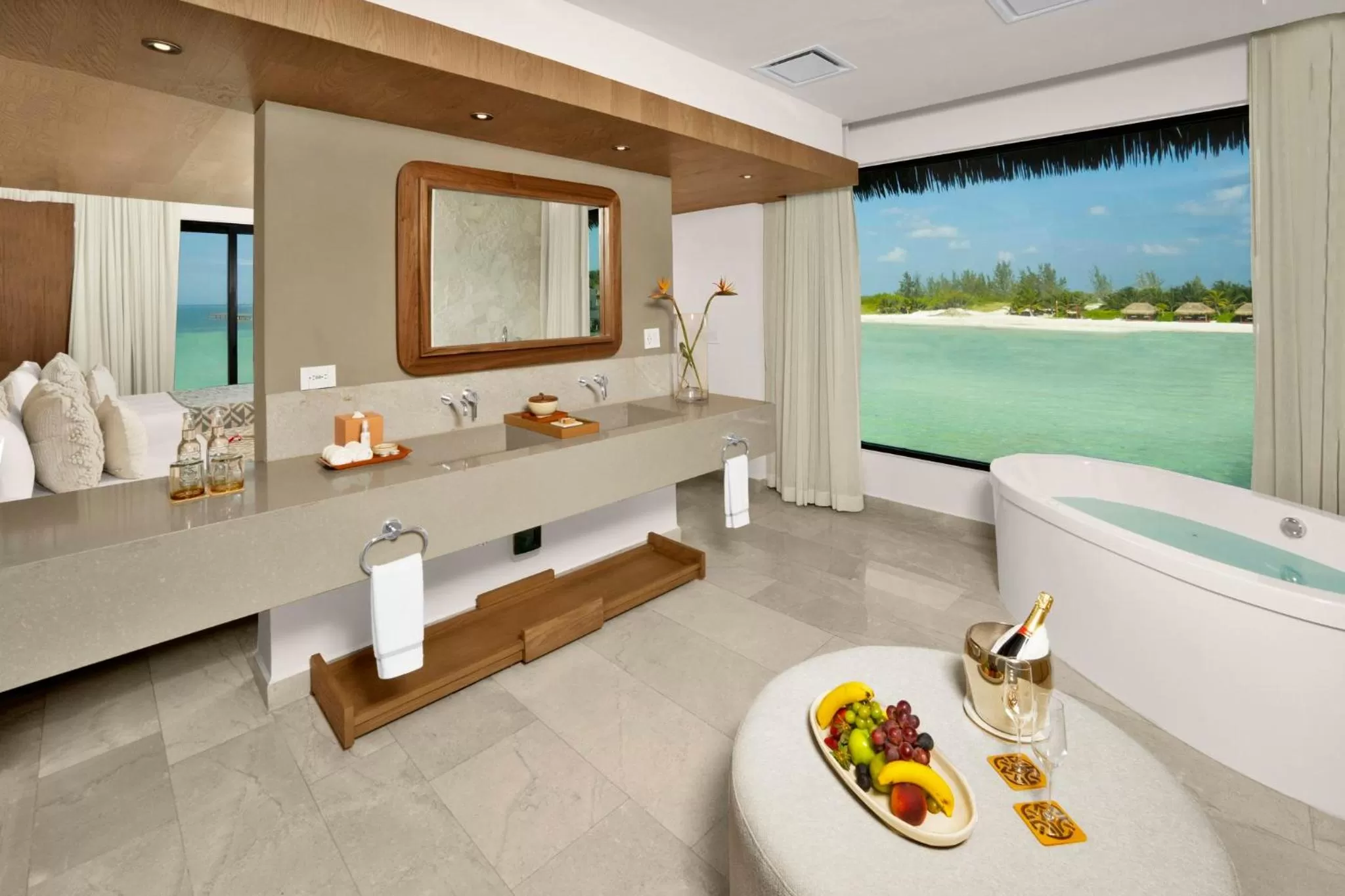 Bathroom in Palafitos Overwater Bungalows at El Dorado Maroma, Gourmet All Inclusive by Karisma - Adults Only