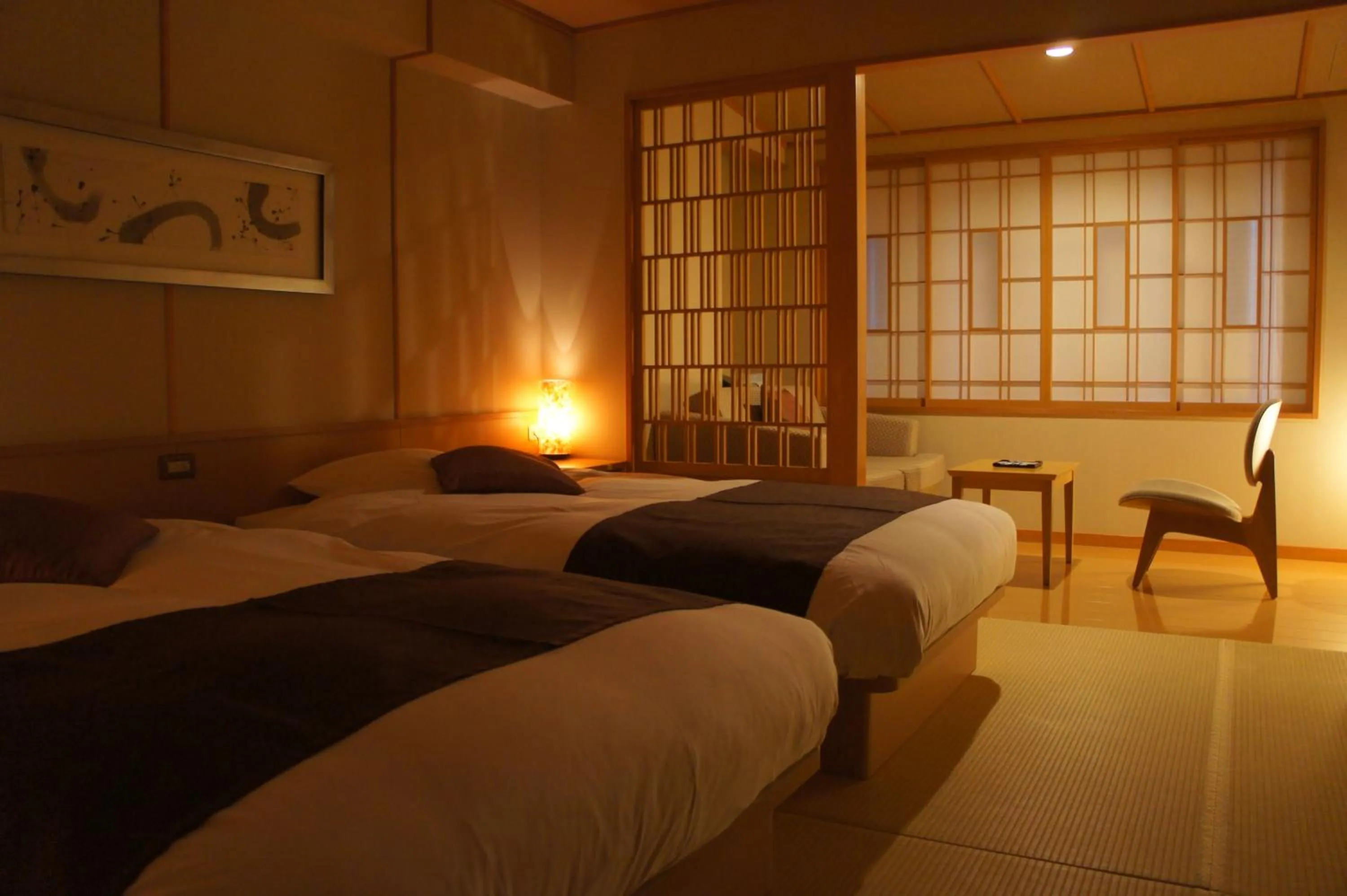 Bed in Hotel Taisetsu Onsen&Canyon Resort