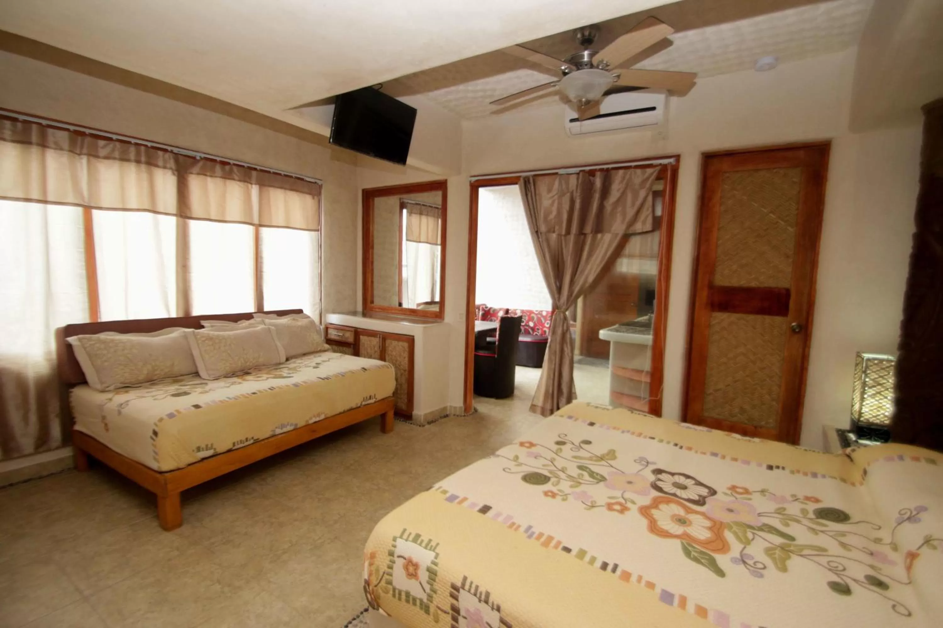 Bed in Hotel Villas Las Azucenas