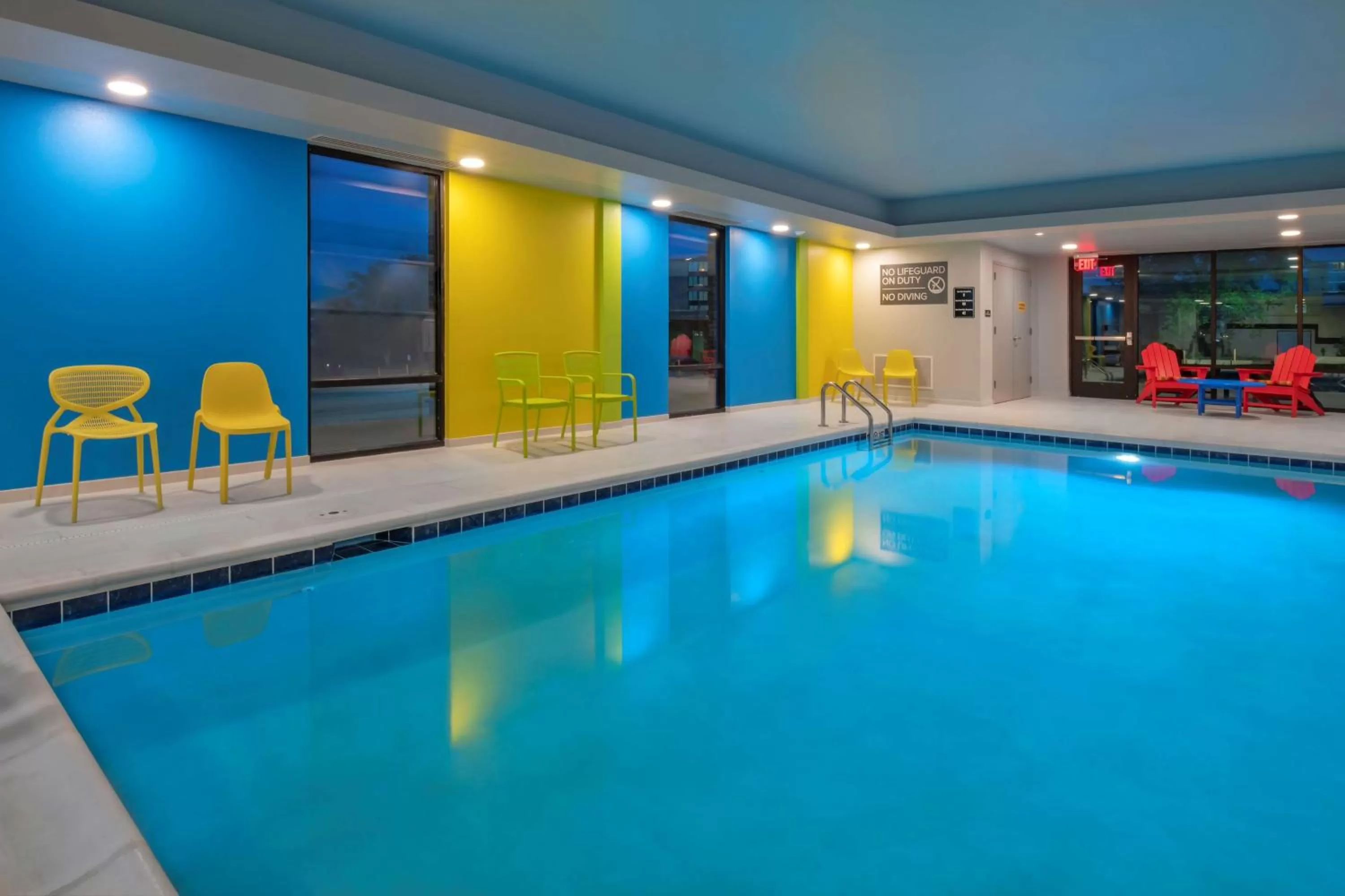 Pool view in Home2 Suites by Hilton Omaha I-80 at 72nd Street, NE
