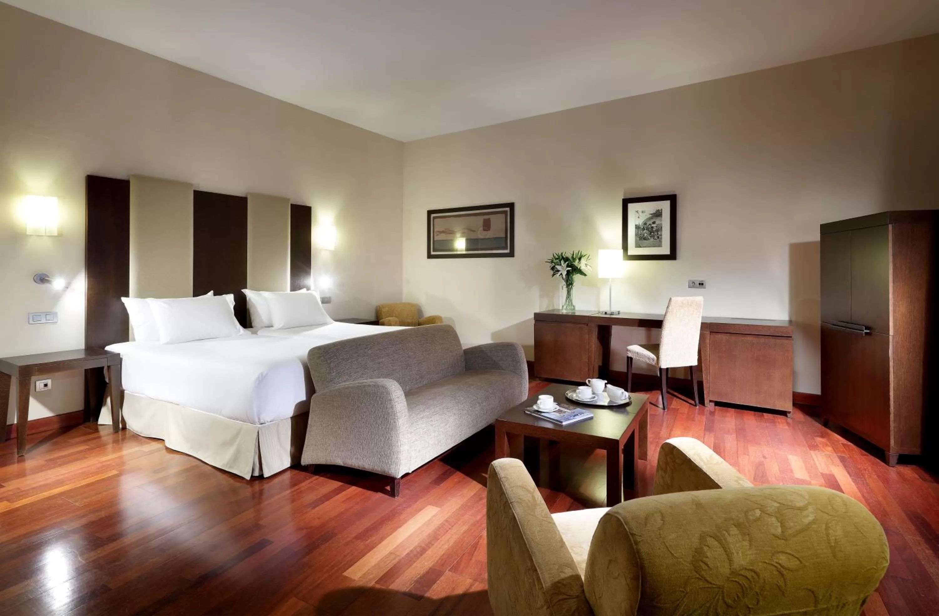 Bed in Eurostars Palacio de Santa Marta