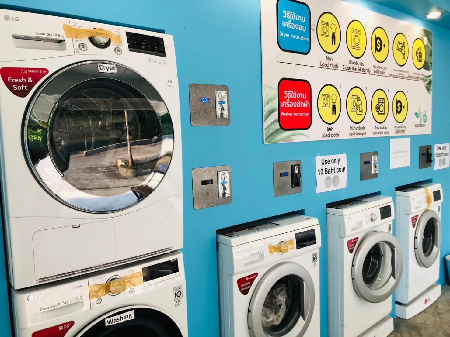 washing machine in The Rubber Hotel Phuket