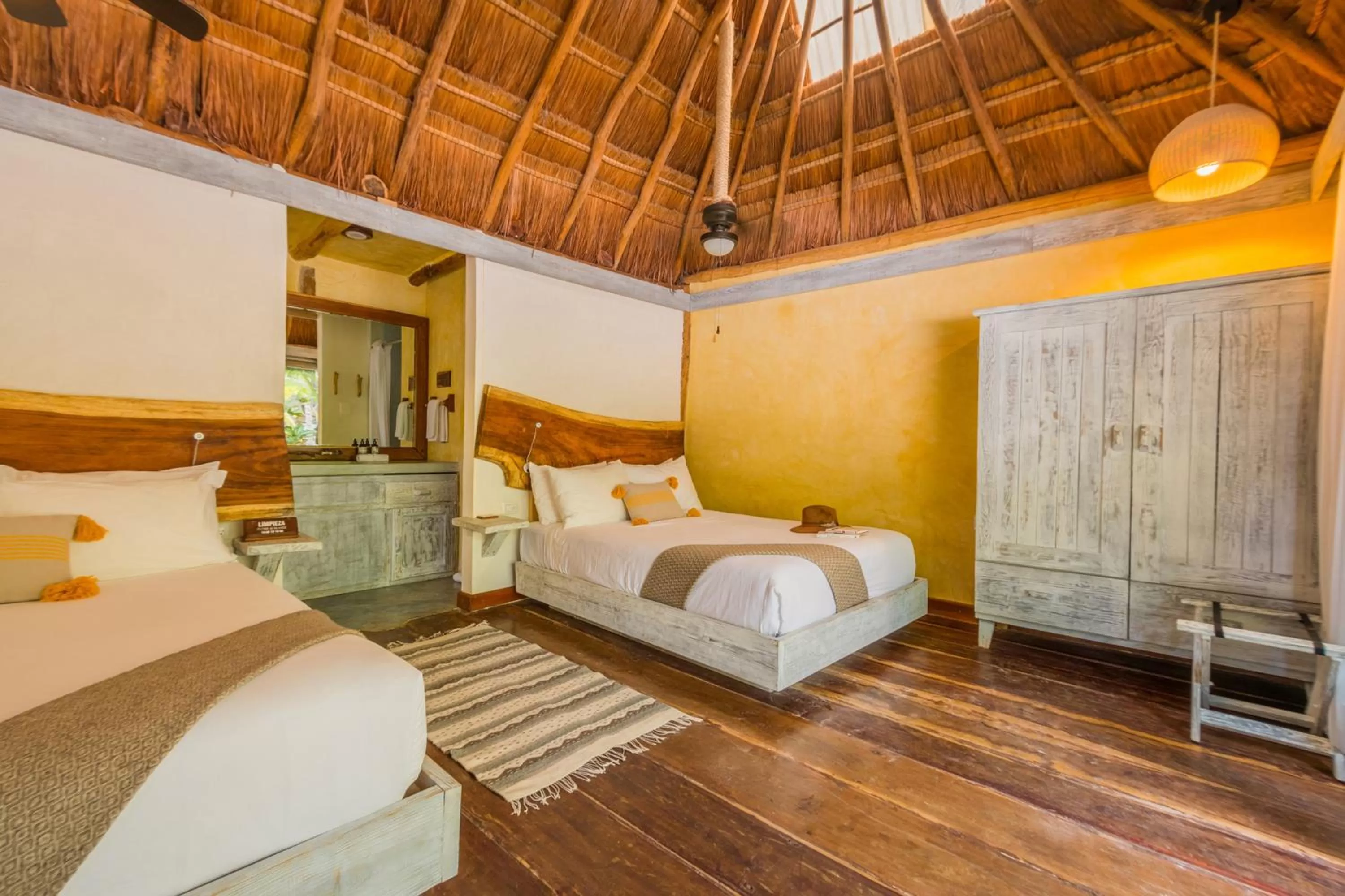 Bedroom, Bed in Villa Pescadores Tulum-Beachfront hotel by Ahau Collection