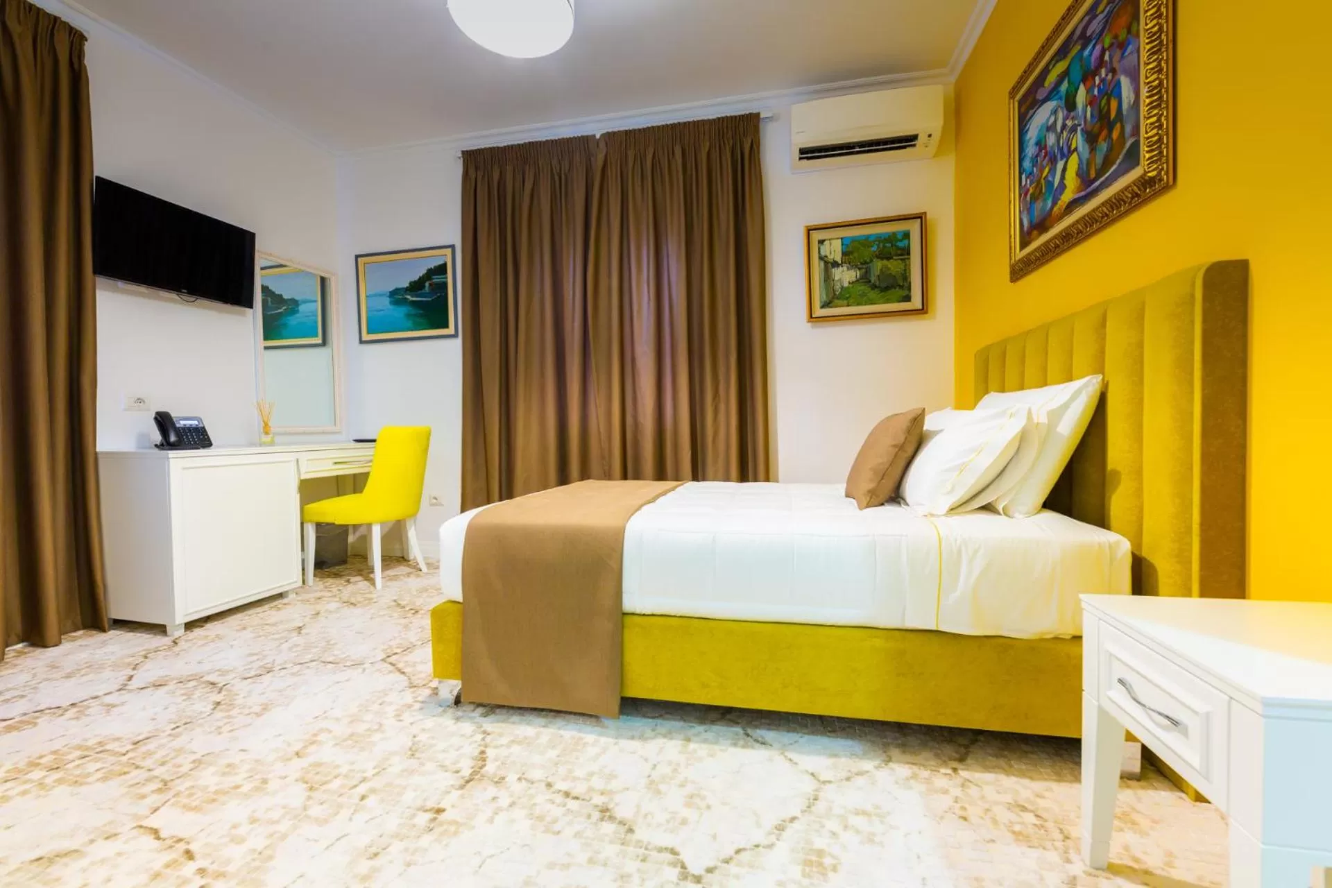 Bed in ART Hotel Tirana