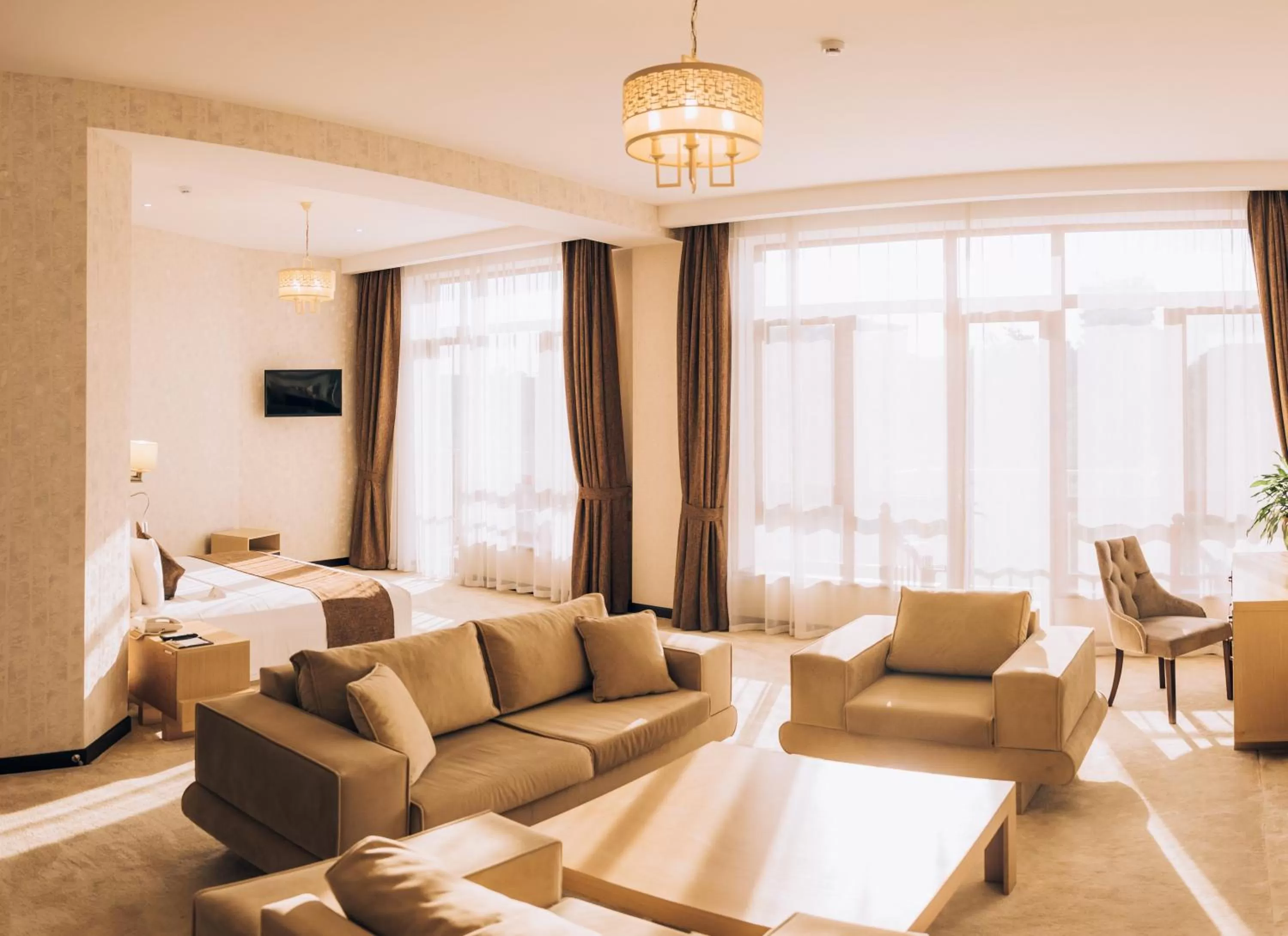 Living room, Bed in Megapolis Hotel Shymkent
