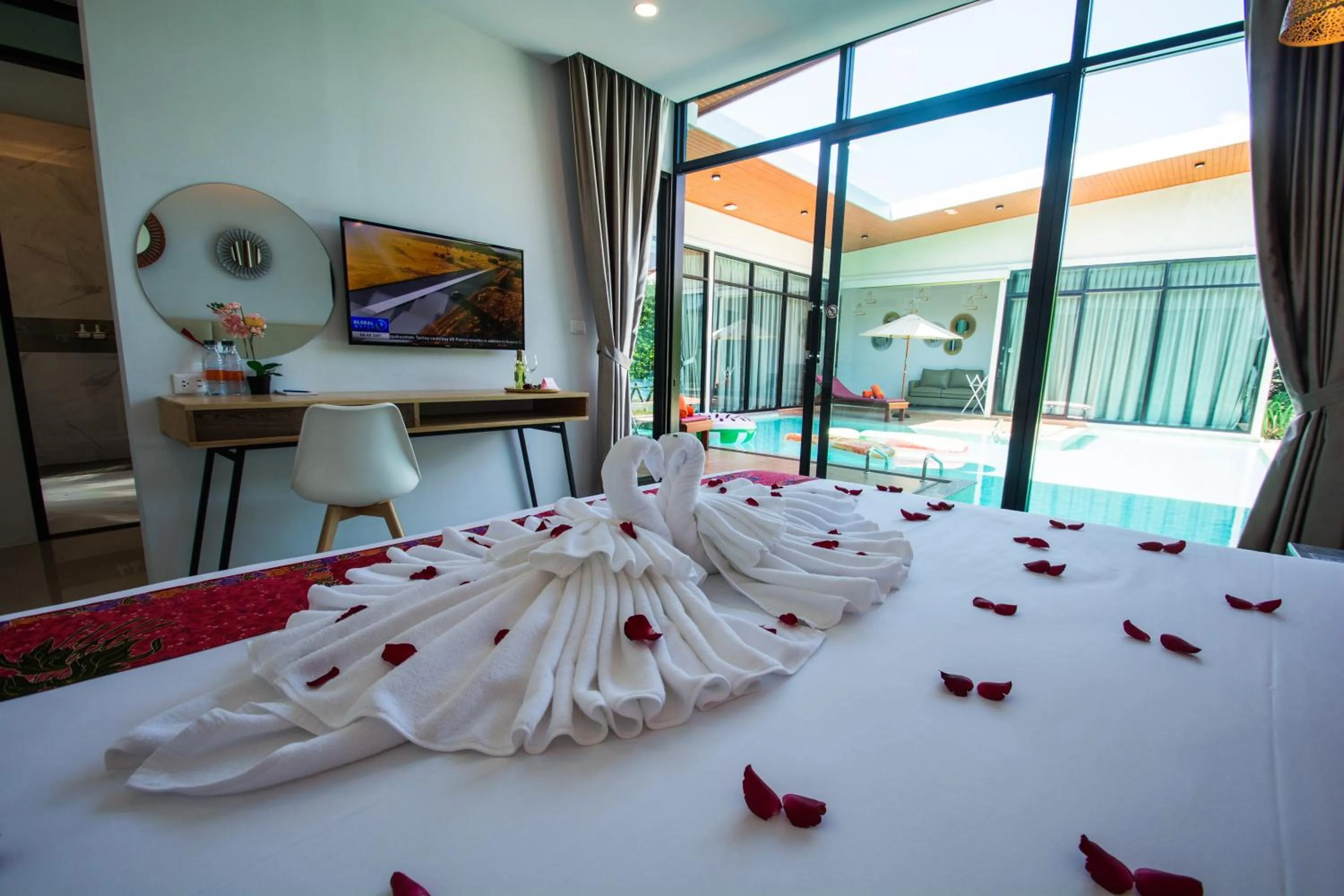 Bed in Good Night Pool Villa Phuket - SHA Plus