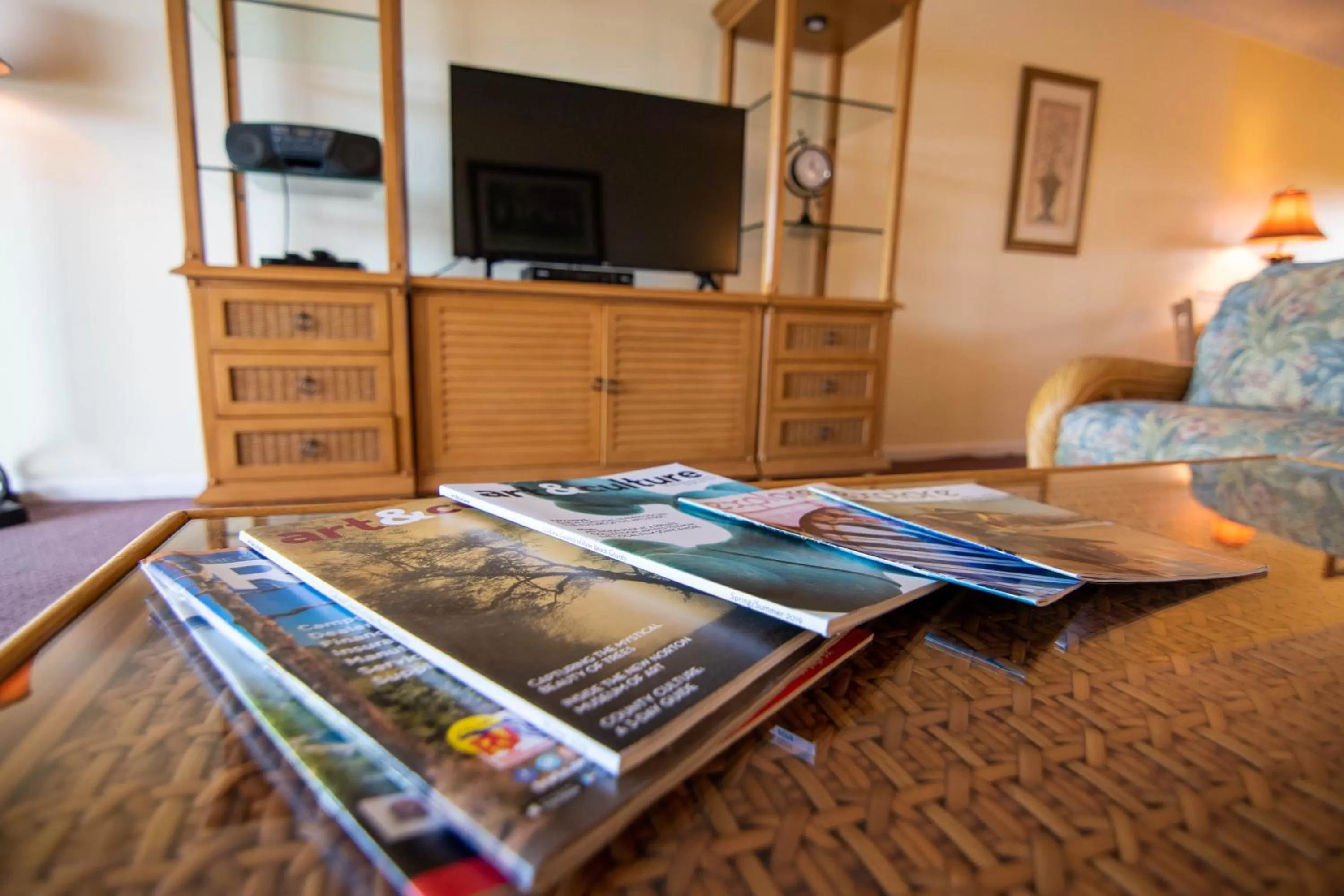 TV/Entertainment Center in Palm Beach Waterfront Condos - Full Kitchens!