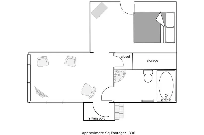 Floor Plan in Mine and Farm, The Inn at Guerneville, CA