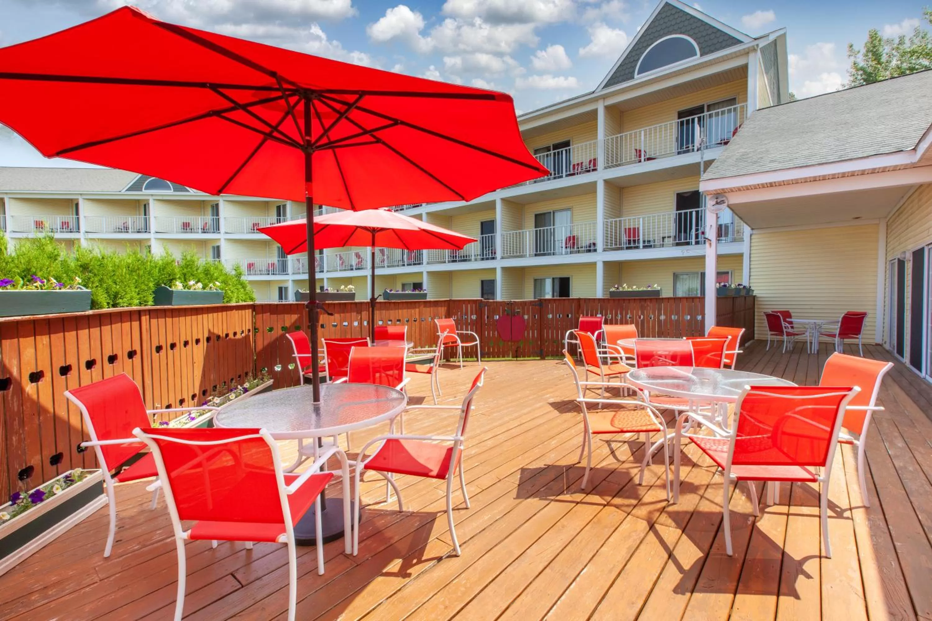 Patio in Apple Tree Inn; SureStay Collection by Best Western
