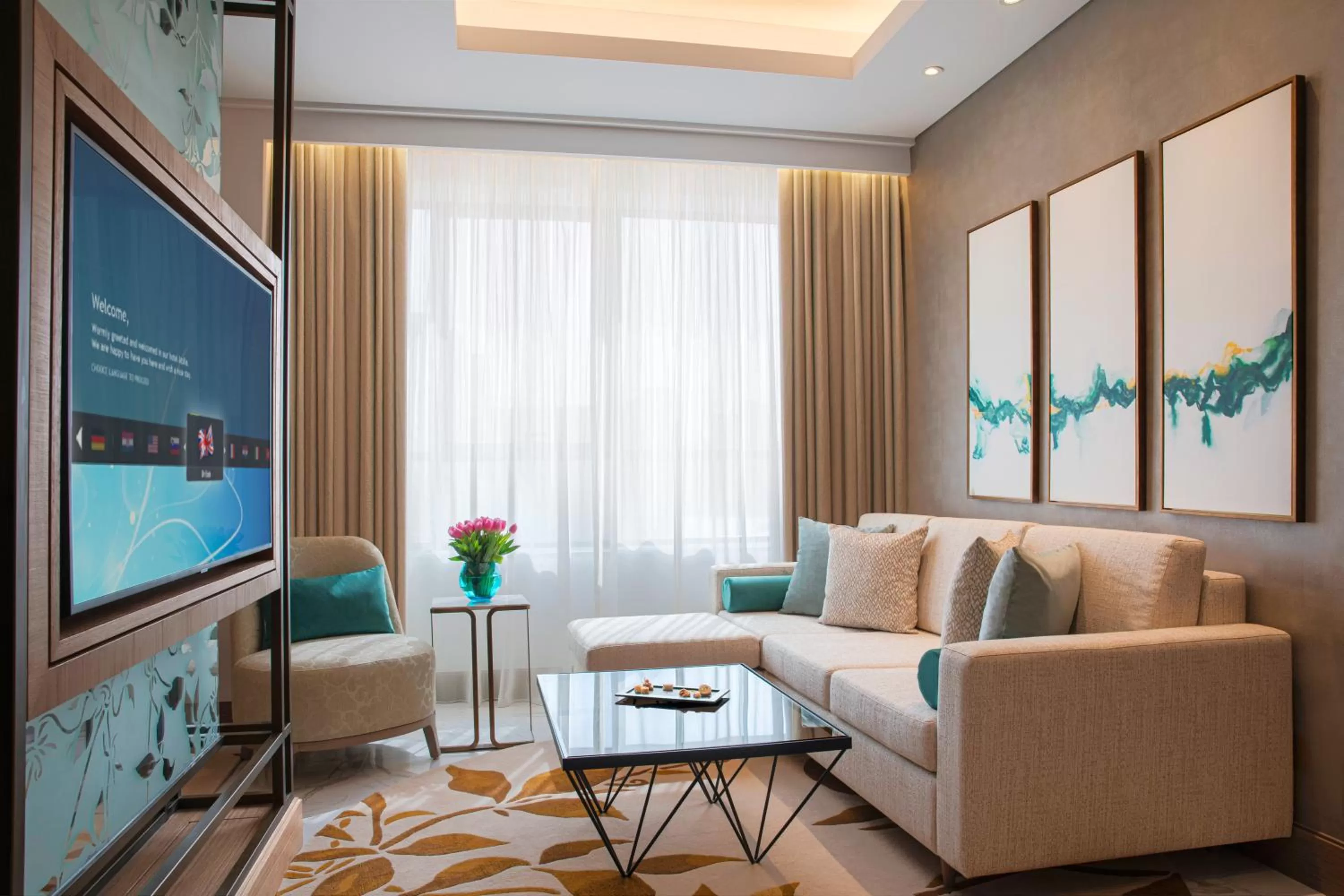Living room in Al Jaddaf Rotana Dubai