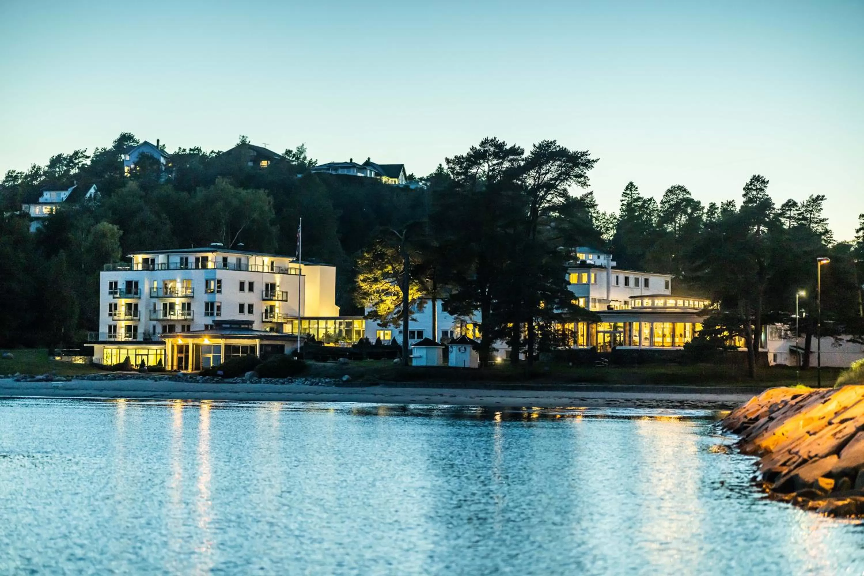 Property building in Strand Hotel Fevik - by Classic Norway Hotels
