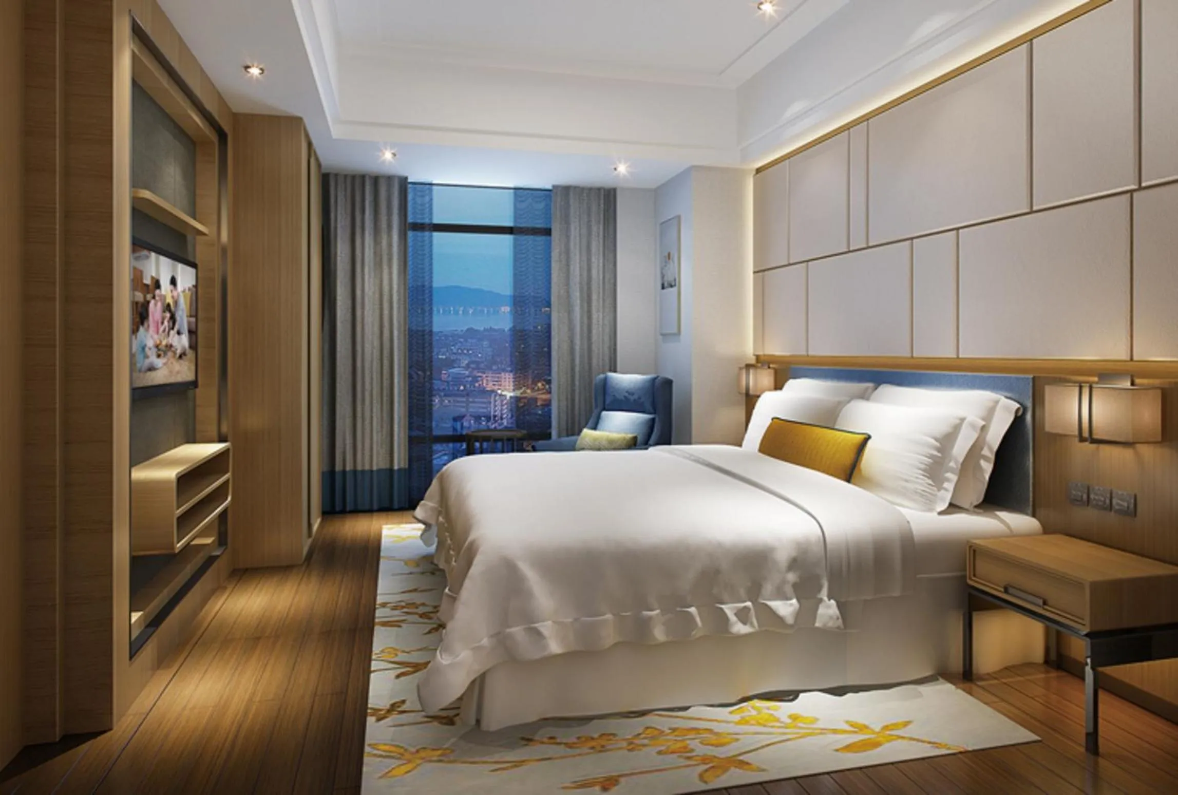 Bedroom, Bed in Somerset Swan Lake Hefei