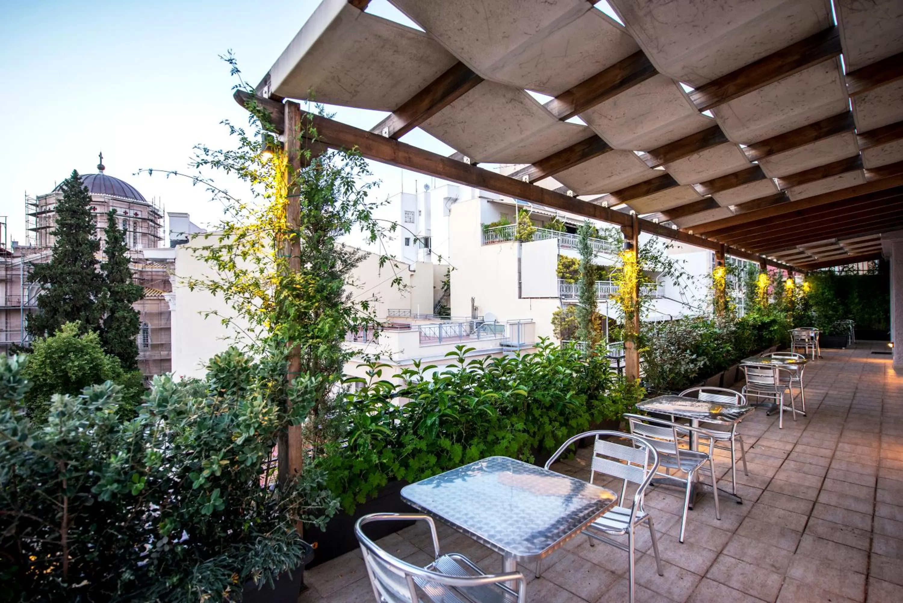 Patio in Kimon Hotel Athens