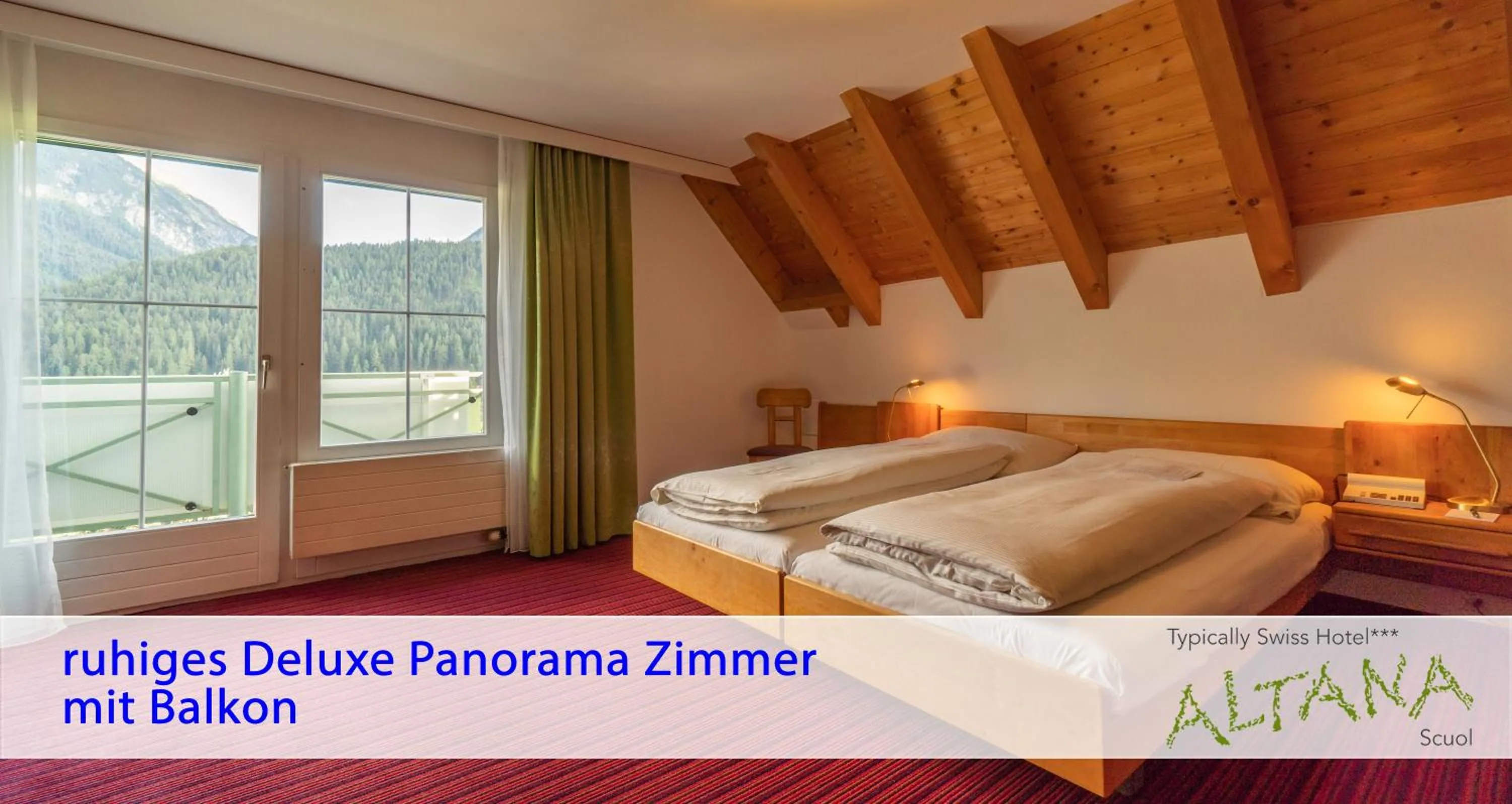 Bed in Typically Swiss Hotel Altana