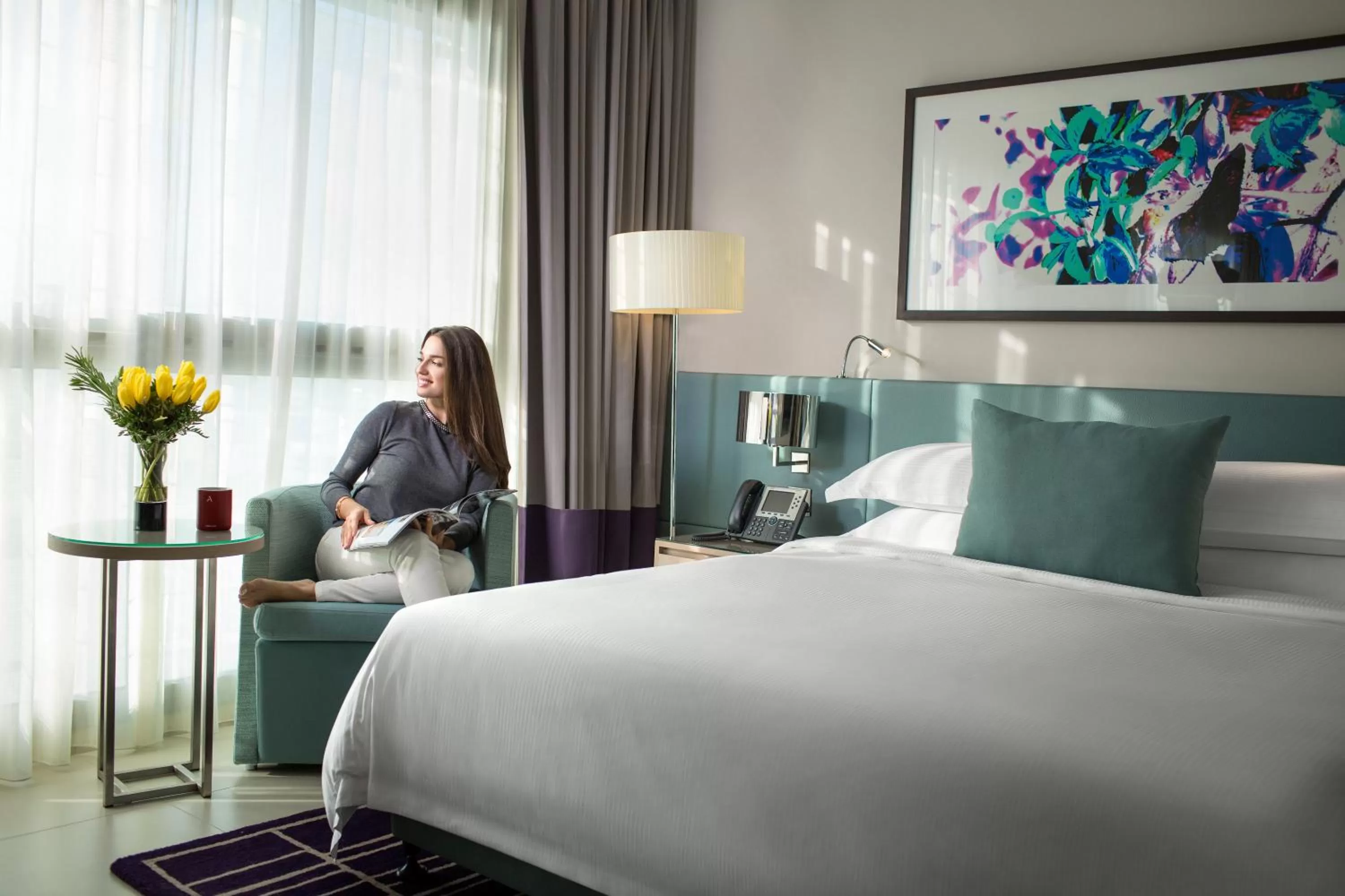 Bathroom, Bed in Capital Centre Arjaan by Rotana