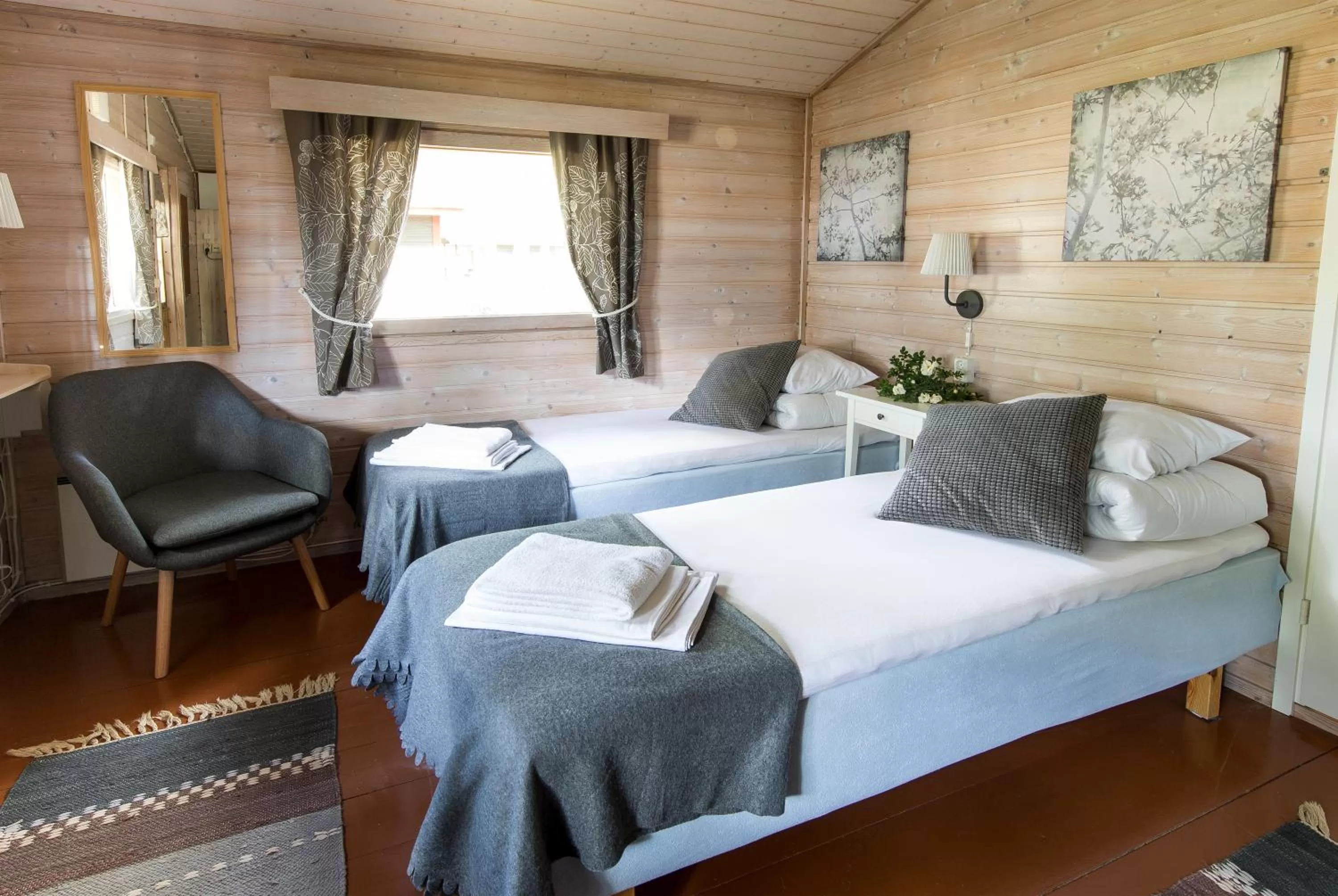 Bed in Santalahti Resort Cottages & Villas