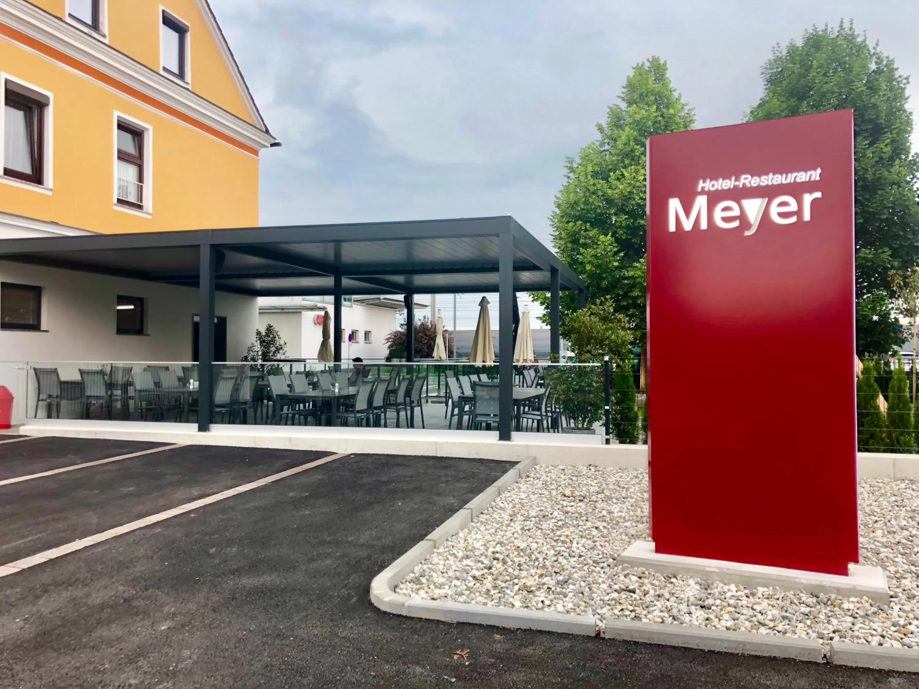 Property logo or sign in Hotel Restaurant Meyer