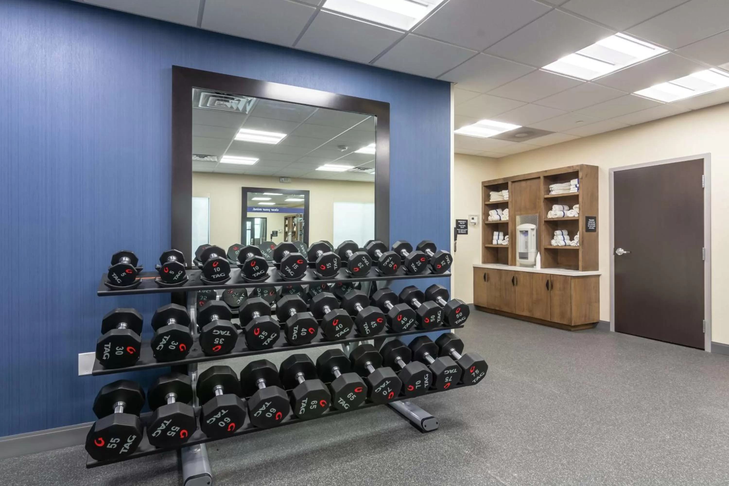 Fitness centre/facilities in Hampton Inn & Suites Dallas East