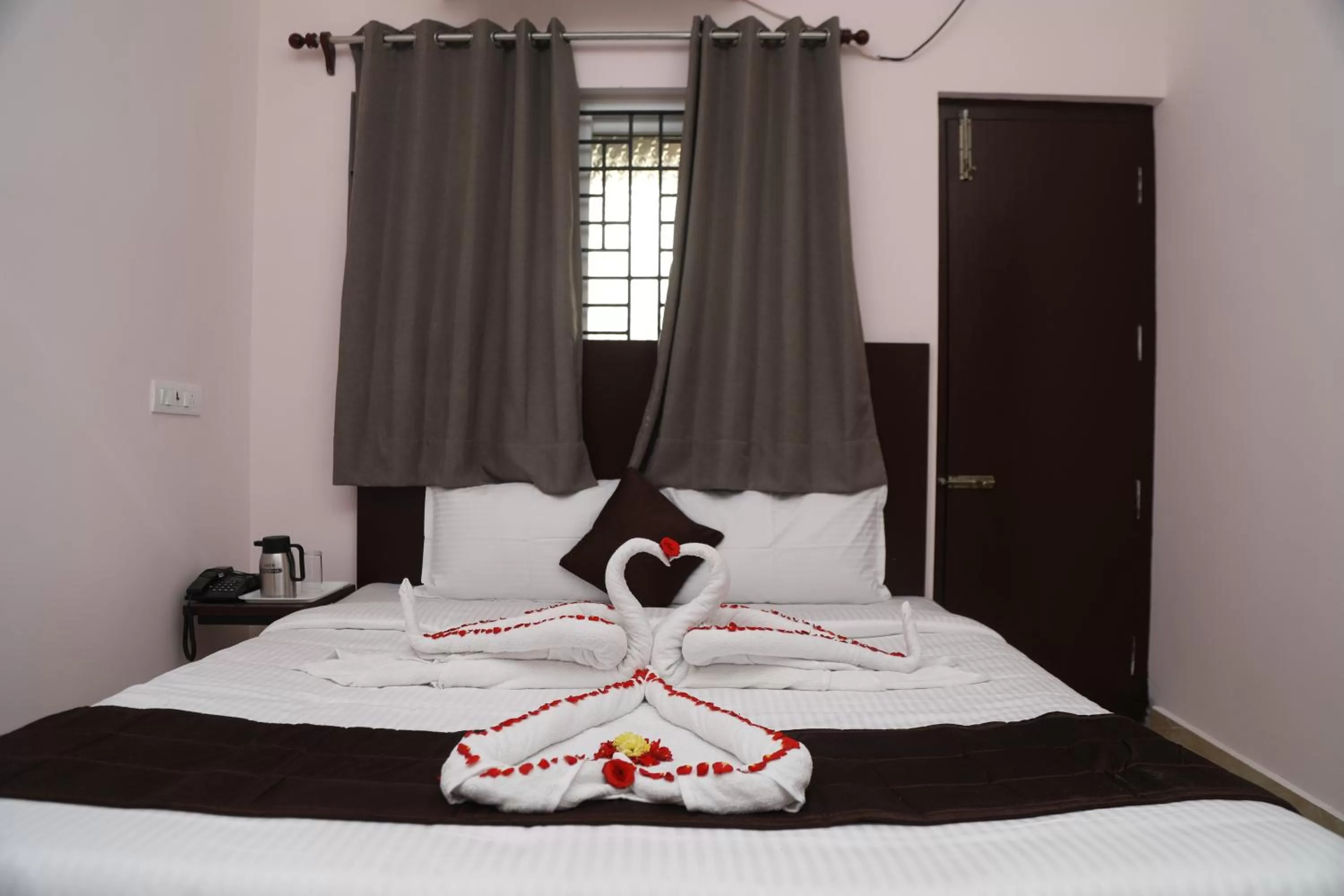 Bed in Hotel RK - Temple Stay
